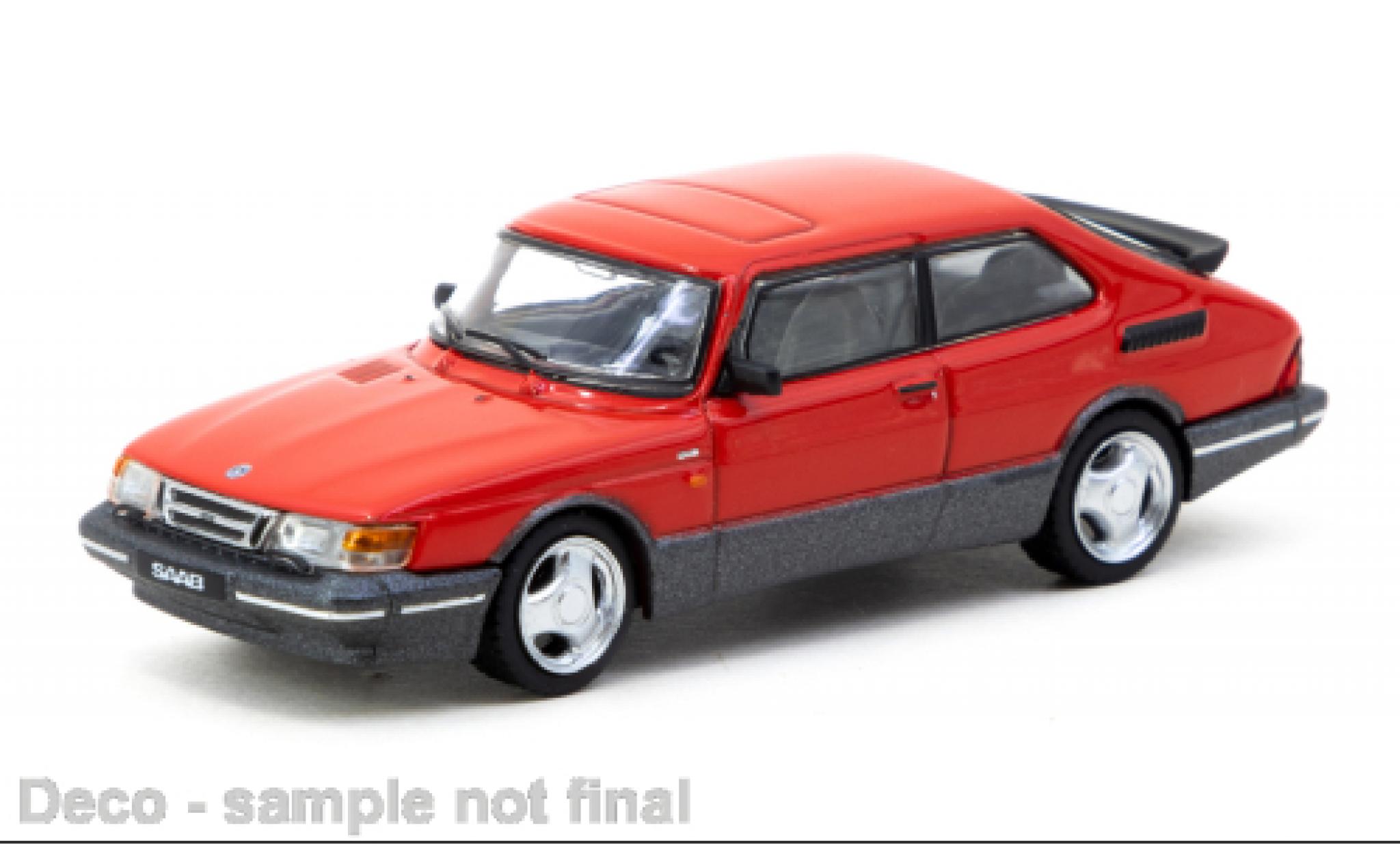 Saab 900 1/64 Tarmac Works Turbo rood 1:64 modelauto