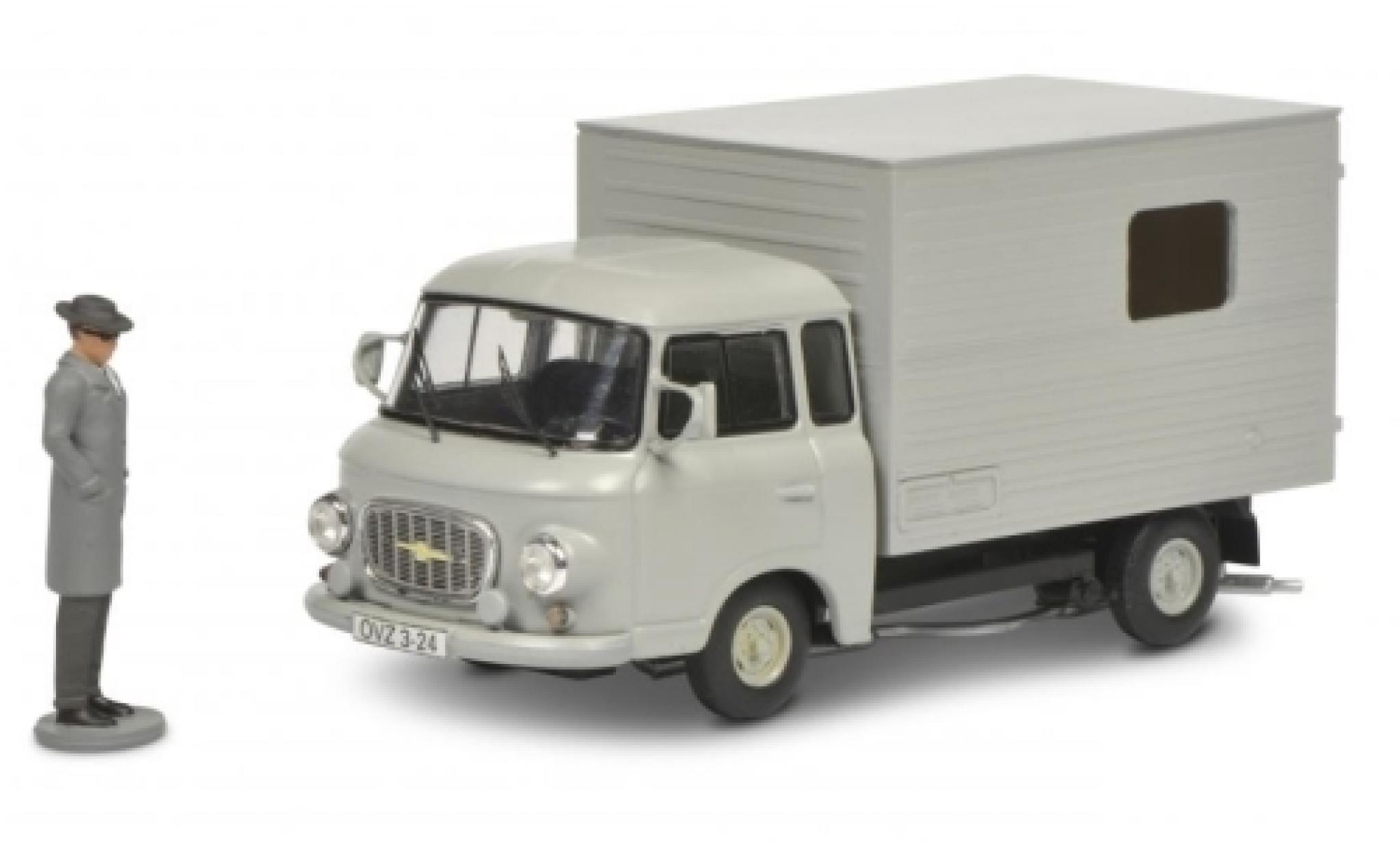 Barkas B 1000 1/43 Schuco Kofferwagen grijs avec figurine modelauto