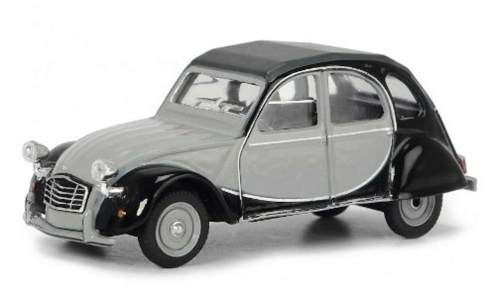 Citroen 2CV 1/64 Schuco 6 Club grijs/zwart modelauto