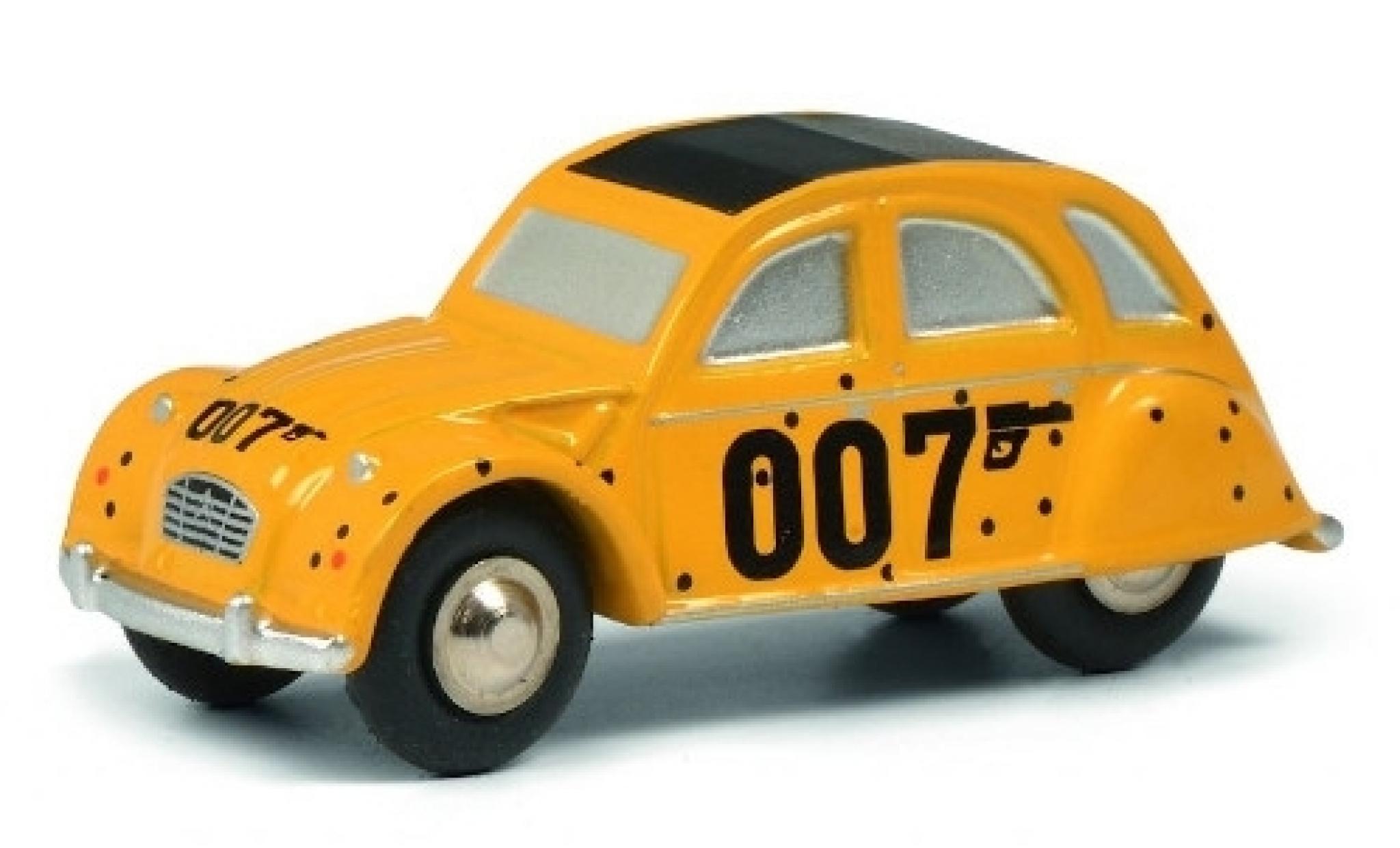 Citroen 2CV 1/64 Schuco geel James Bond 007 modelauto