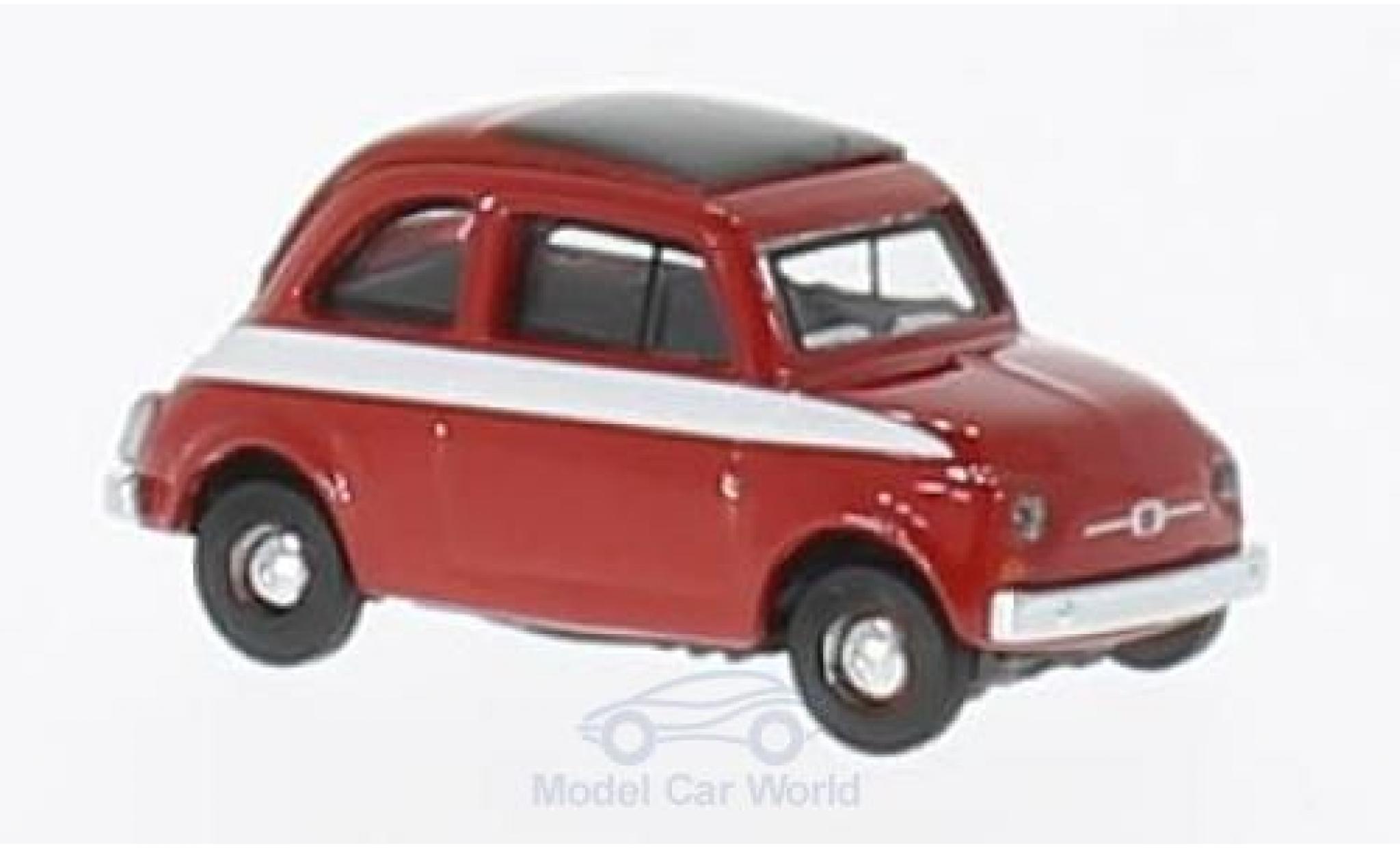 Fiat 500 F 1/87 Schuco rood/wit modelauto