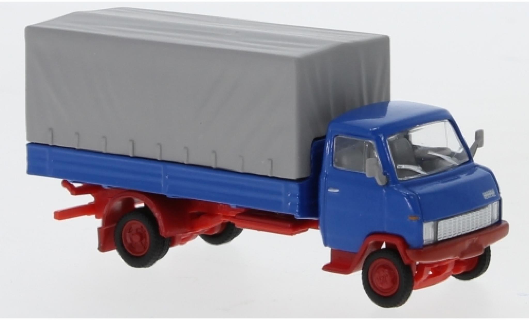 Hanomag F55 1/87 Schuco Pritsche blauw modelauto