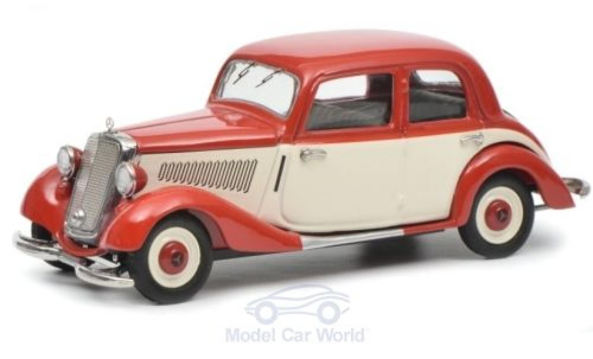 Mercedes 170 1/43 Schuco V rood/beige modelauto