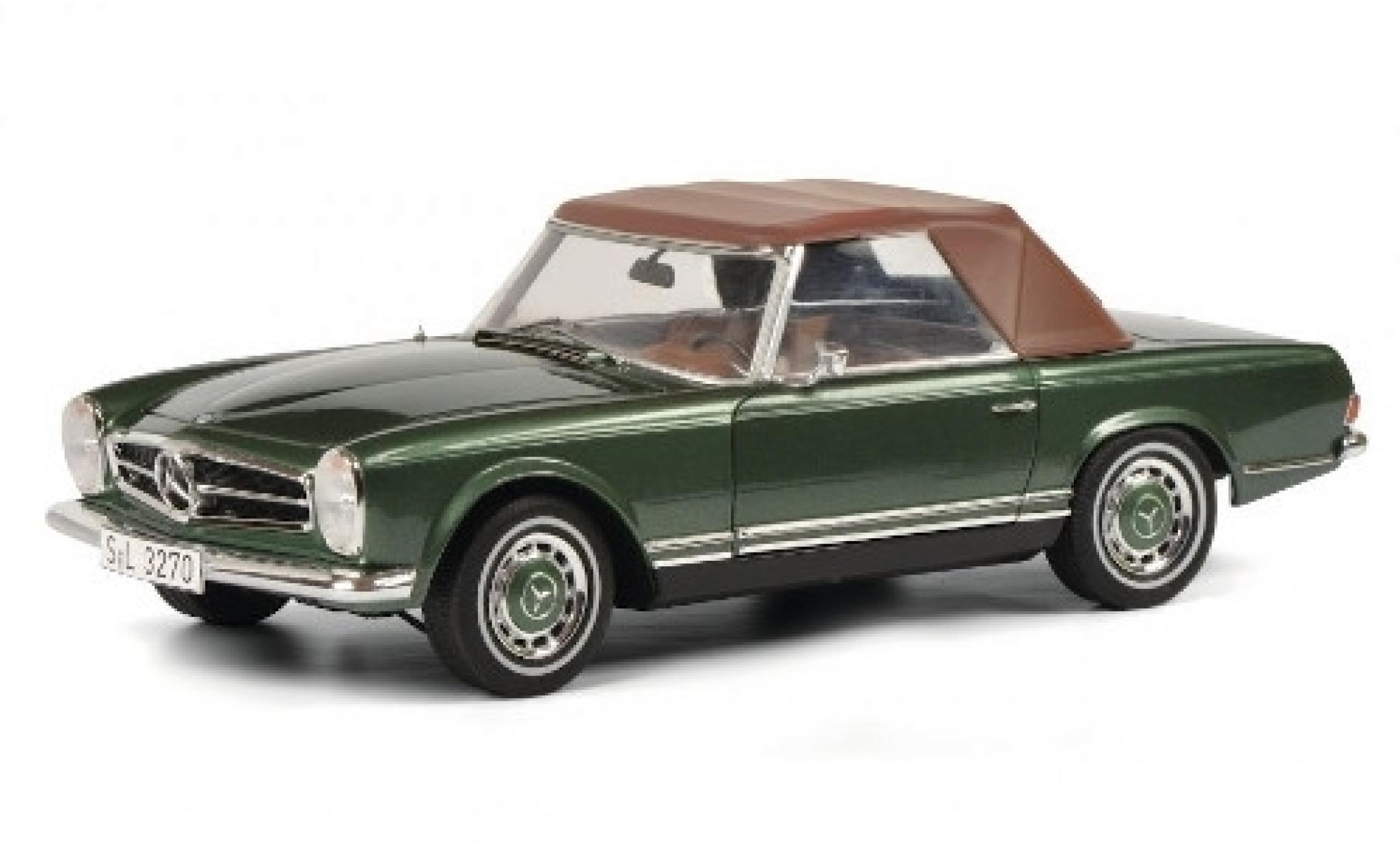 Mercedes 280 1/18 Schuco SL (W113) metallic groen mit abnehmbarem Softtop modelauto