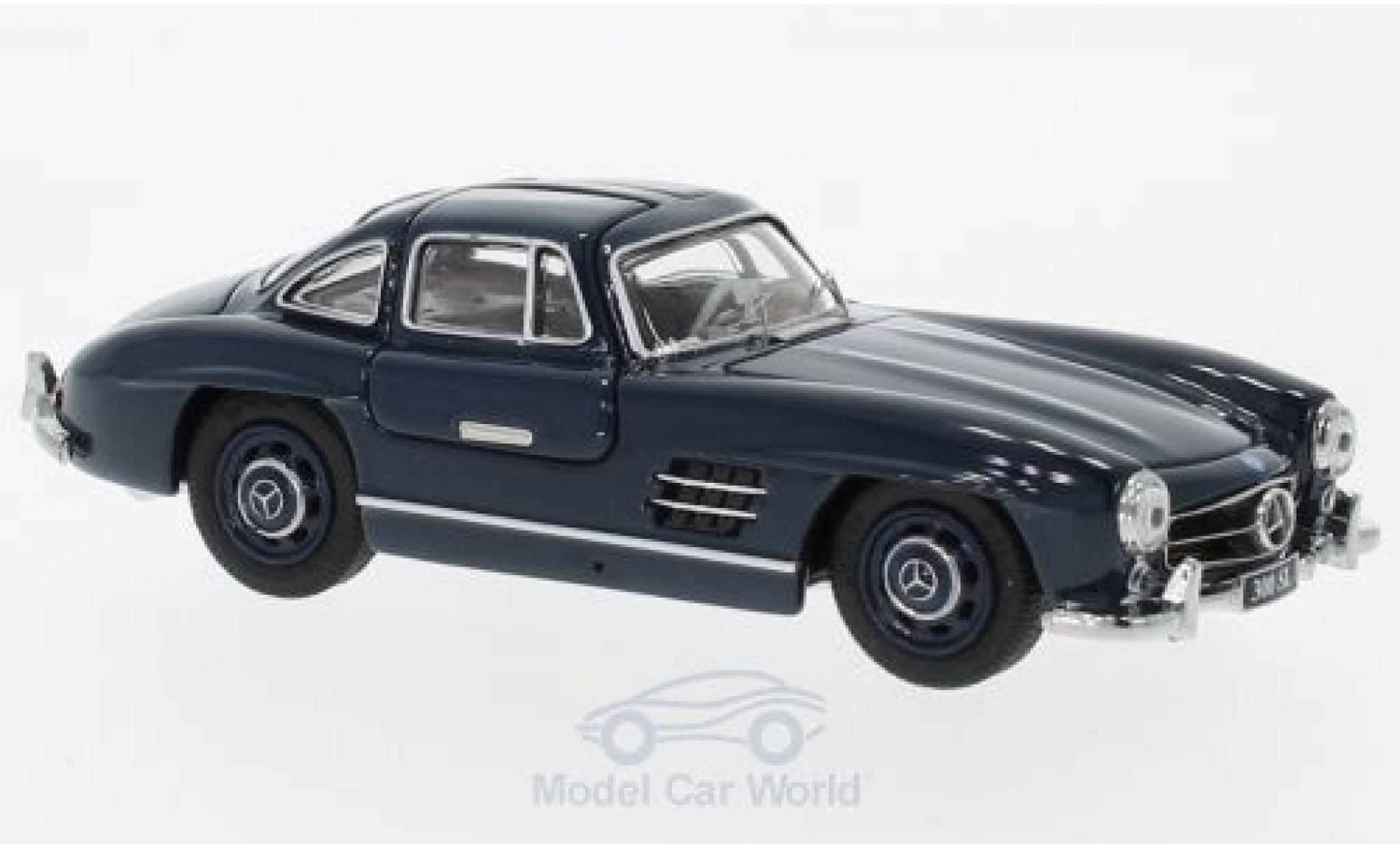 Mercedes 300 SL 1/43 Schuco SL Coupe (W198) blauw modelauto