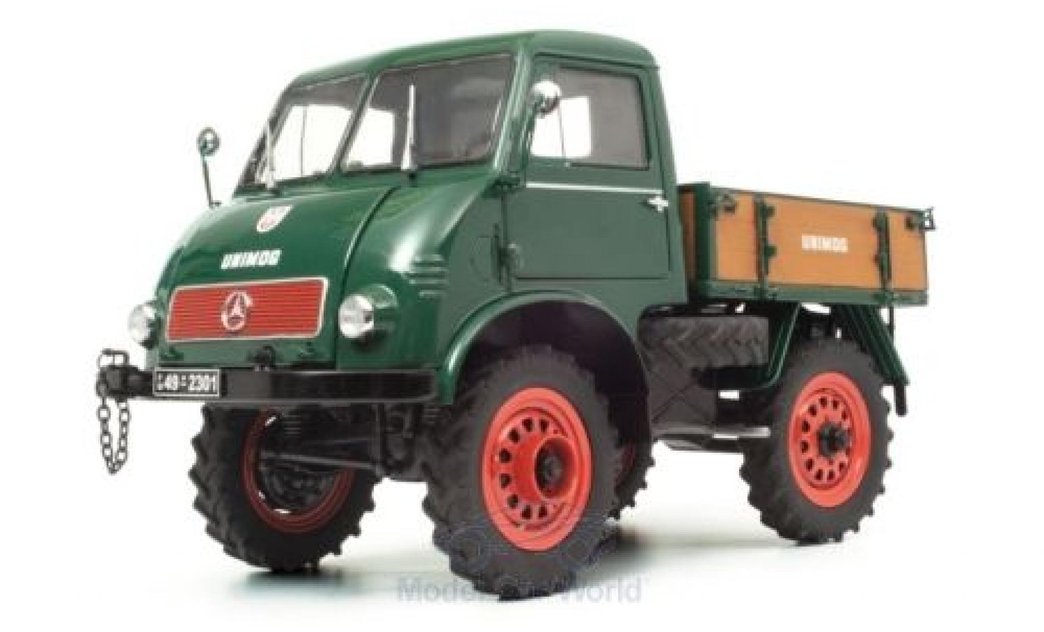 Mercedes Unimog 1/18 Schuco 401 groen 1953 modelauto