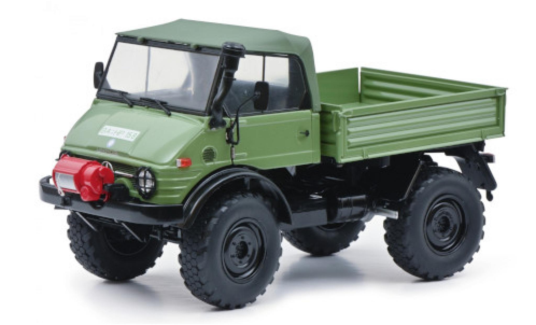 Mercedes Unimog 1/18 Schuco 406 Cabriolet groen modelauto
