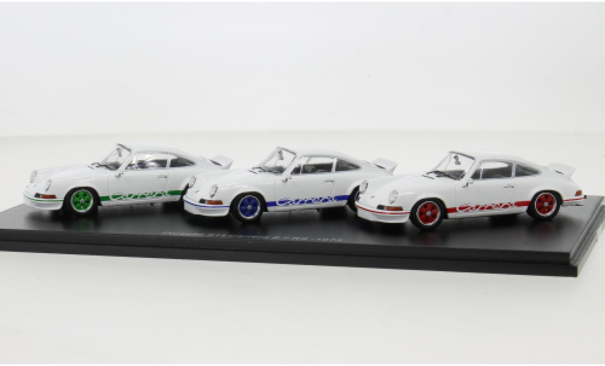 Porsche 911 1/43 Schuco 3er-Set: 50 Jahre Carrera 2.7 RS wit 1:43 modelauto
