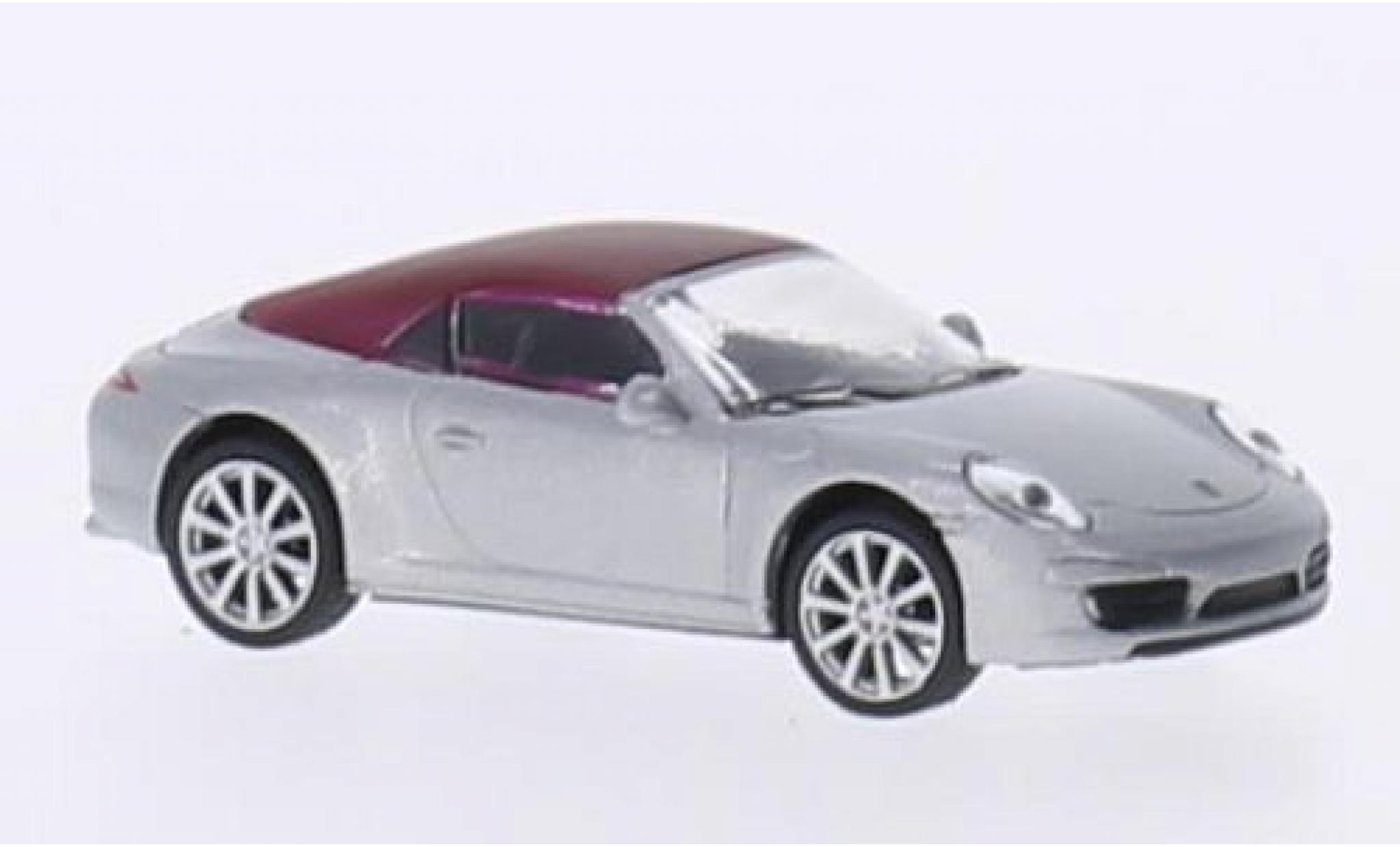Porsche 991 S 1/87 Schuco 911 () Carrera S Cabriolet grijs/matt-rood modelauto