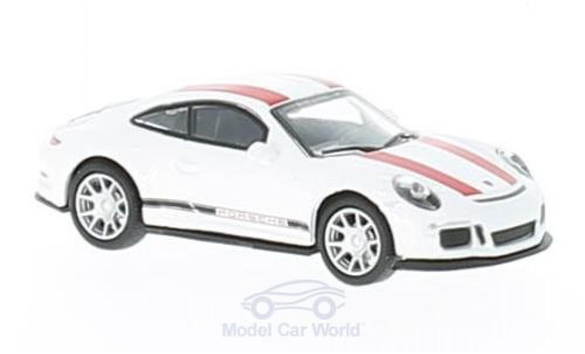 Porsche 991 R 1/87 Schuco 911 () R wit/rood modelauto