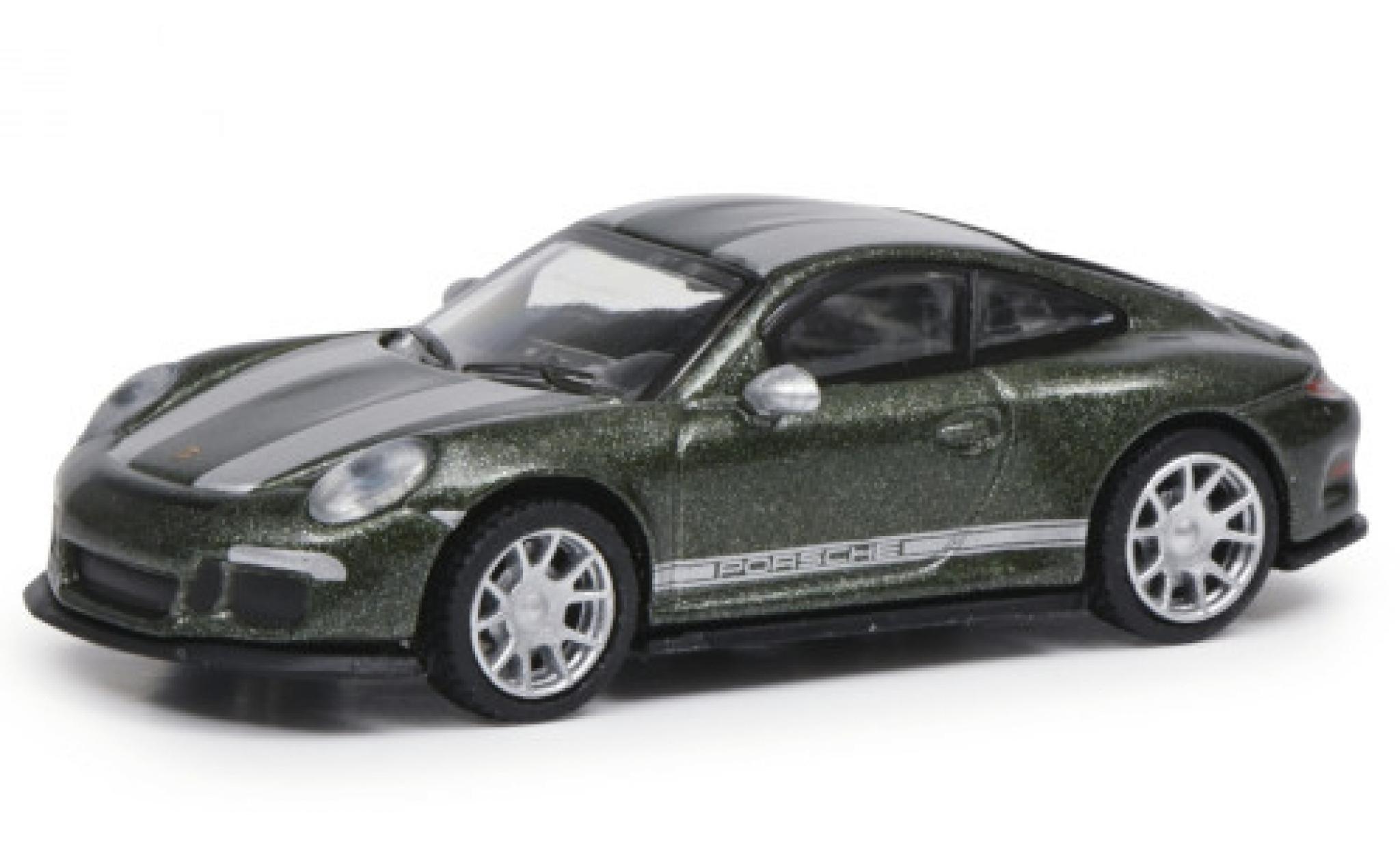 Porsche 991 R 1/87 Schuco 911 R () metallic groen/grijs modelauto
