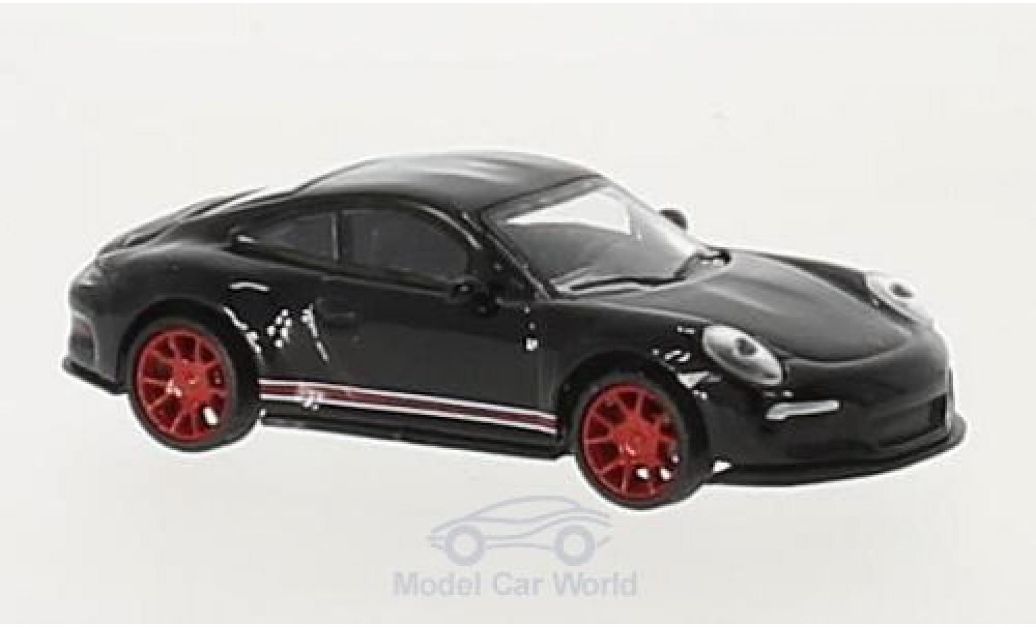 Porsche 991 R 1/87 Schuco 911 R () zwart/rood modelauto