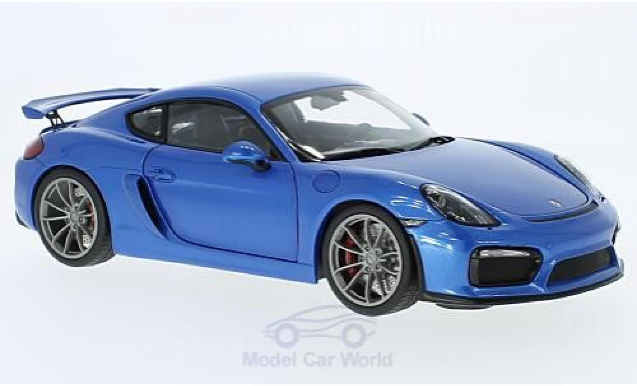 Porsche Cayman GT4 1/18 Schuco GT4 metallic blauw modelauto