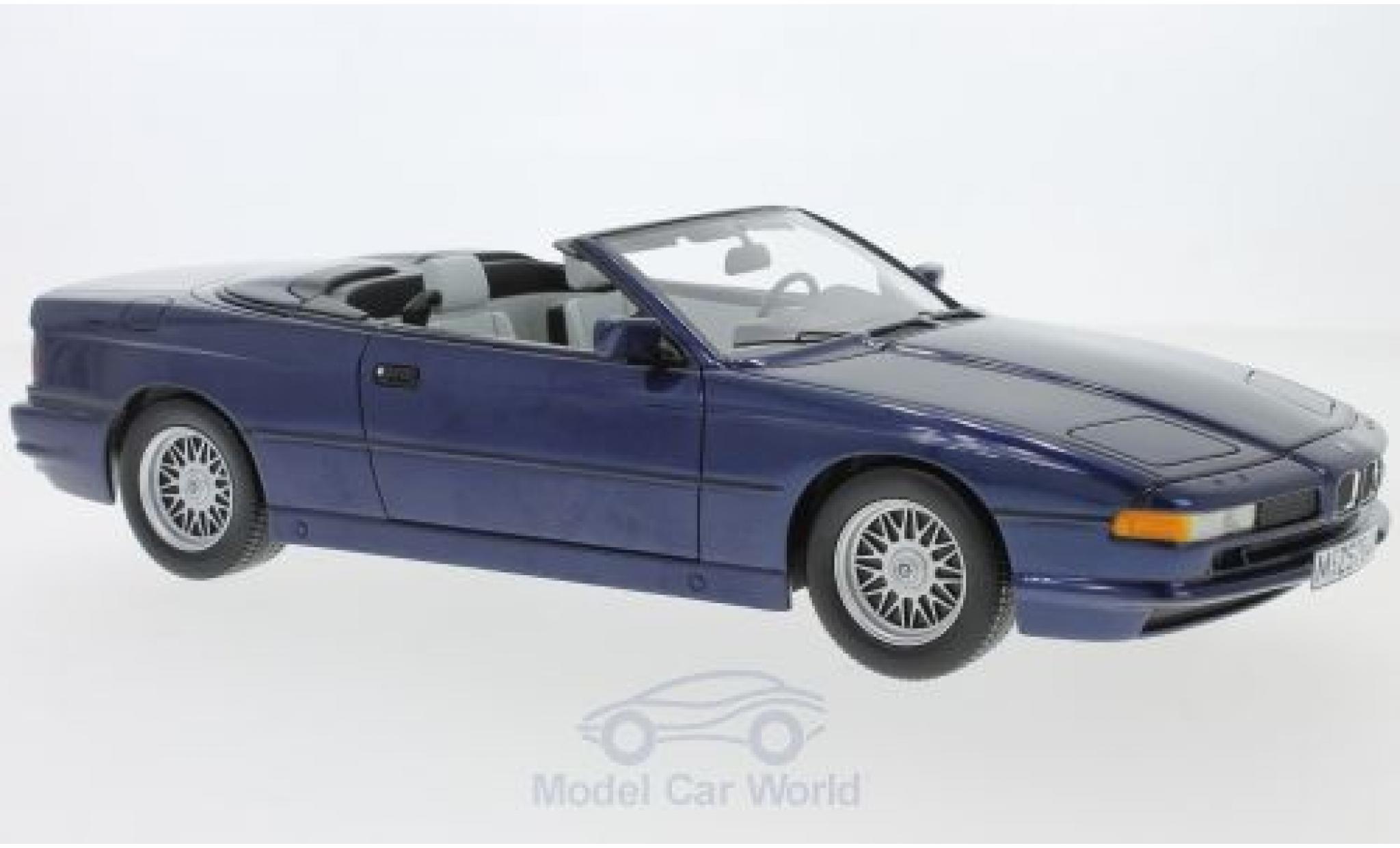 Bmw 850 1/18 Schuco i Cabriolet metallic blauw modelauto
