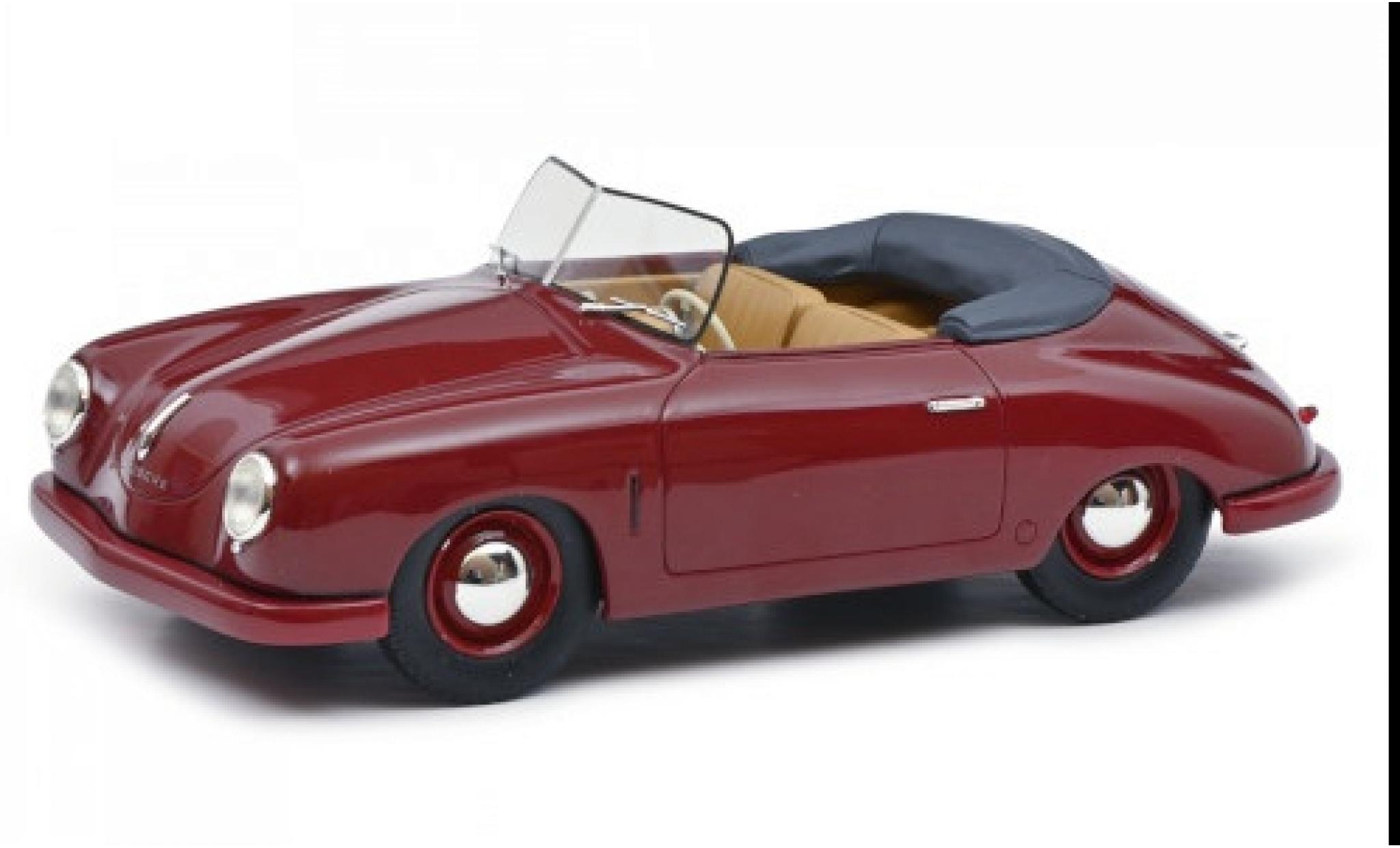 Porsche 356 1/18 Schuco Gm&uuml;nd Cabriolet rood 1950 modelauto