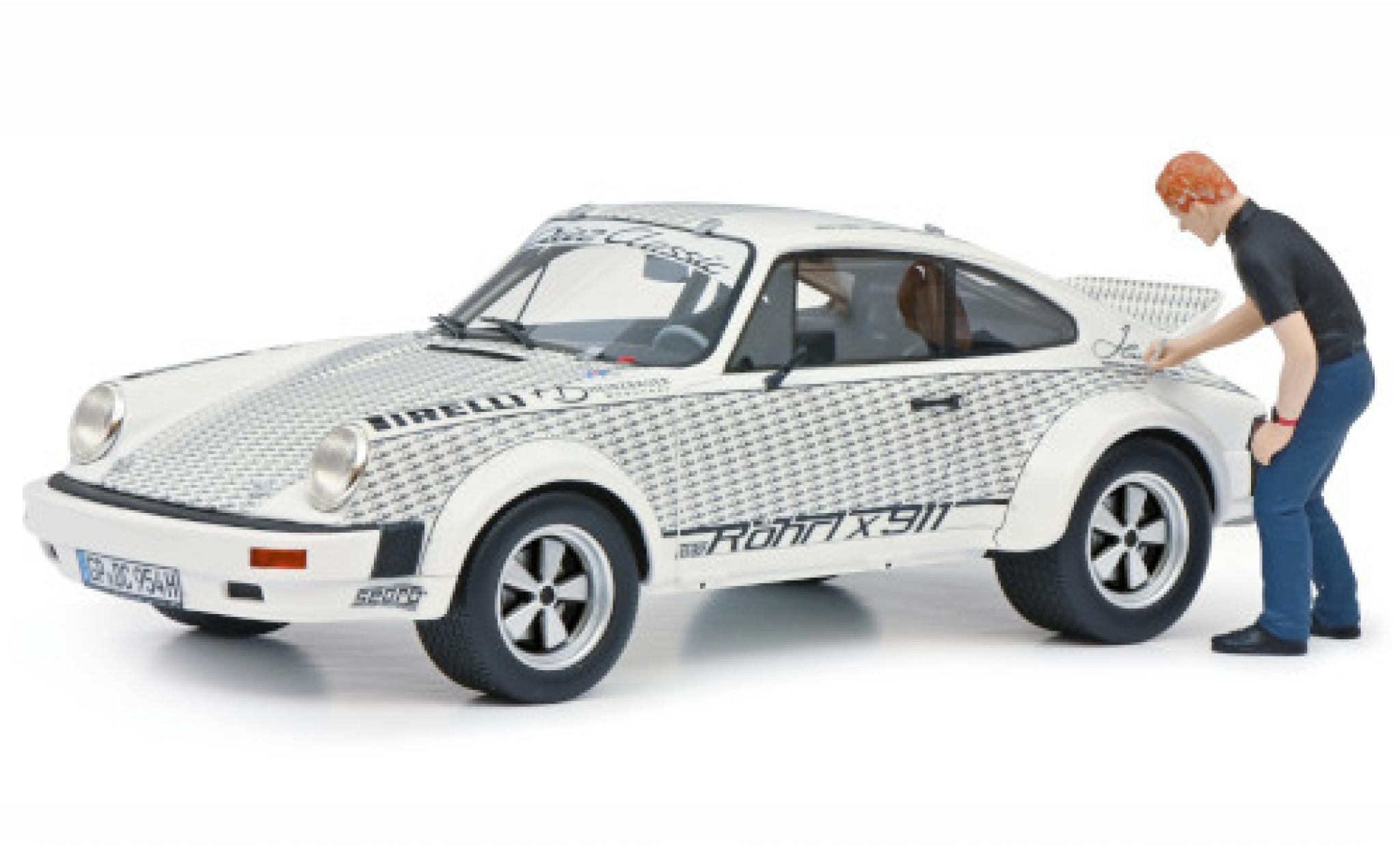 Porsche 911 1/18 Schuco R&ouml;hrl x wit/Dekor avec figurine modelauto