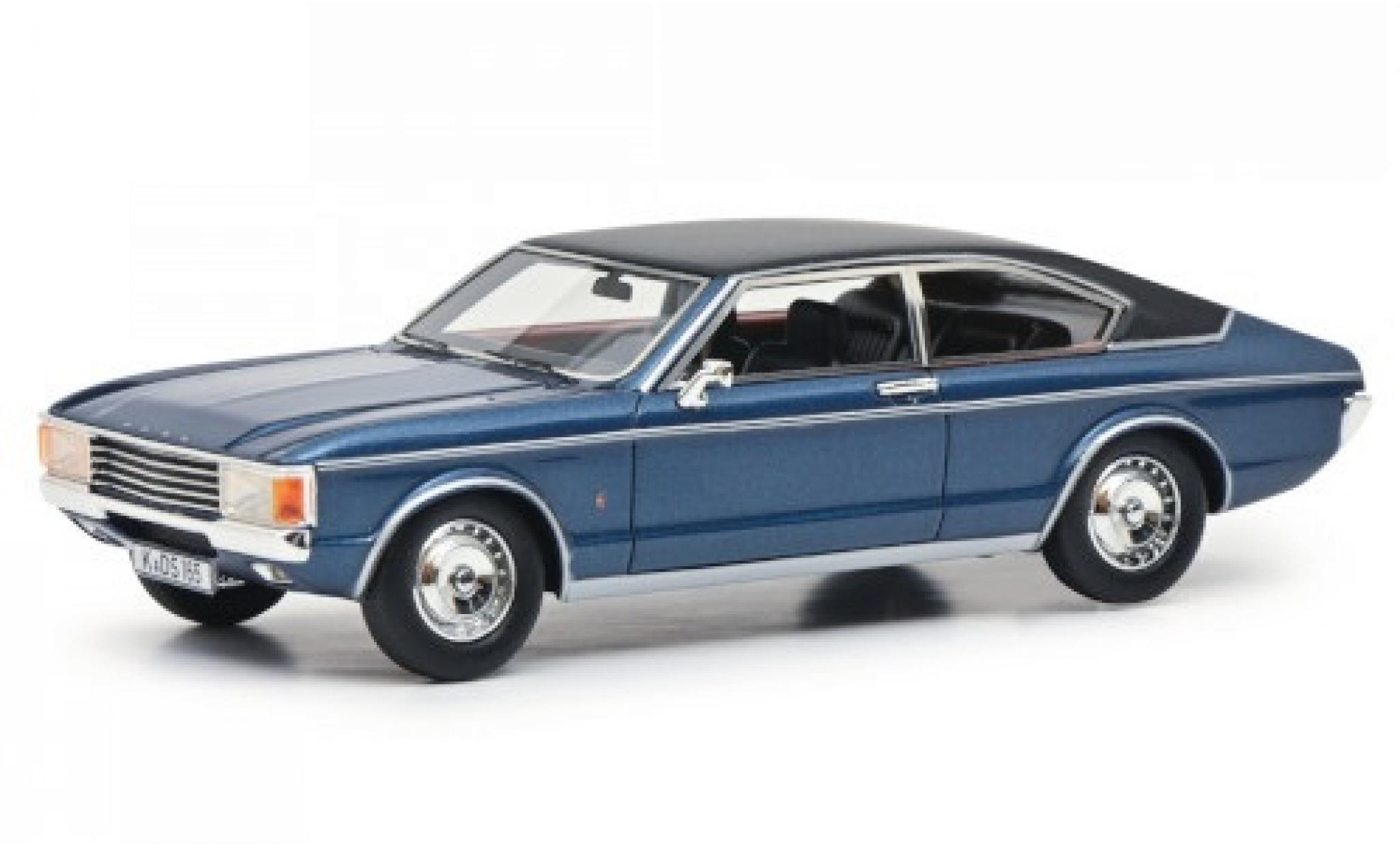 Ford Granada 1/43 Schuco Schuco / Pro.R MKI Coupe metallic blauw/zwart 1974 modelauto