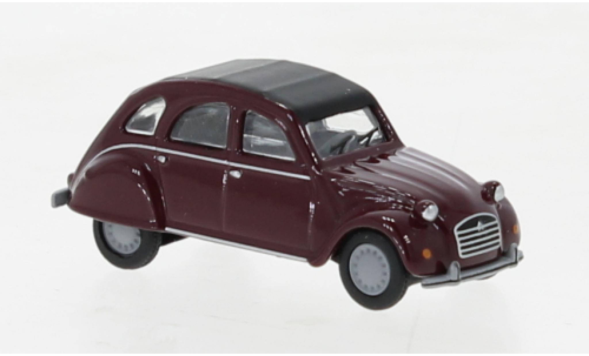 Citroen 2CV 1/87 Schuco rood modelauto
