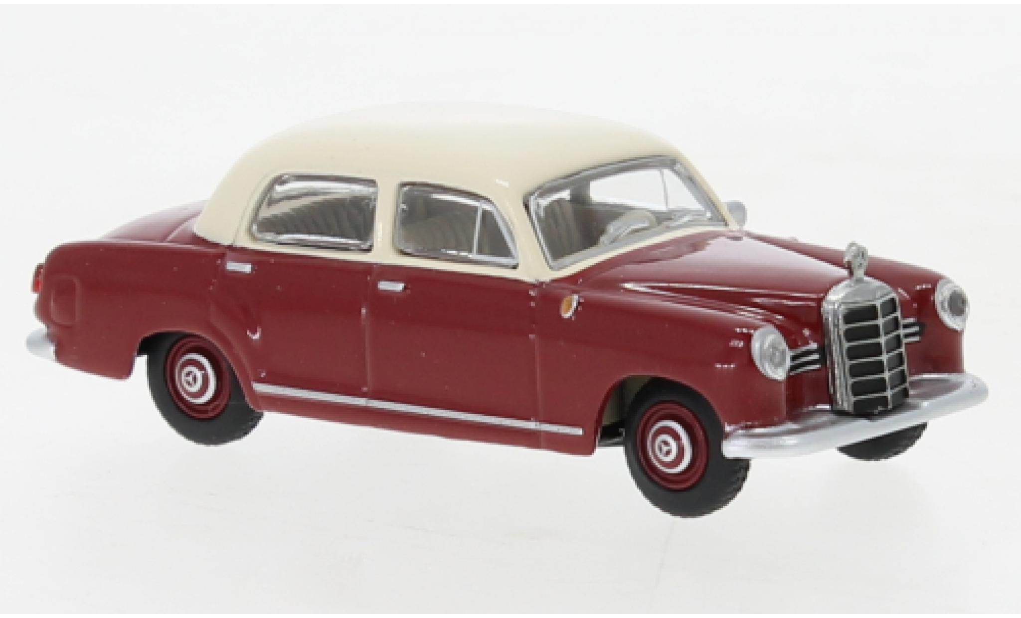 Mercedes 180 1/64 Schuco D (W120) rood/beige modelauto