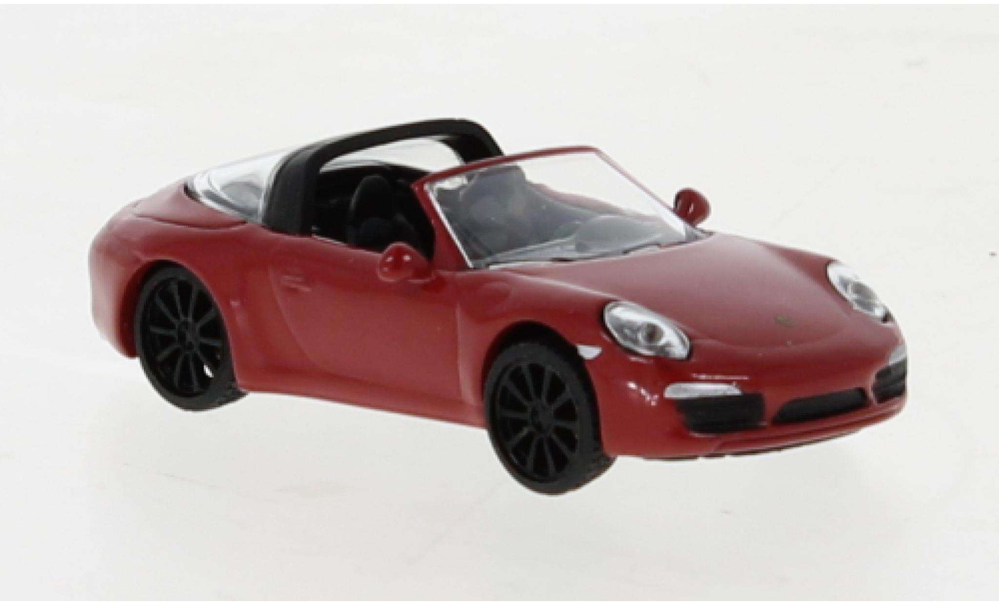 Porsche 991 Targa 1/87 Schuco 911  4S rood modelauto