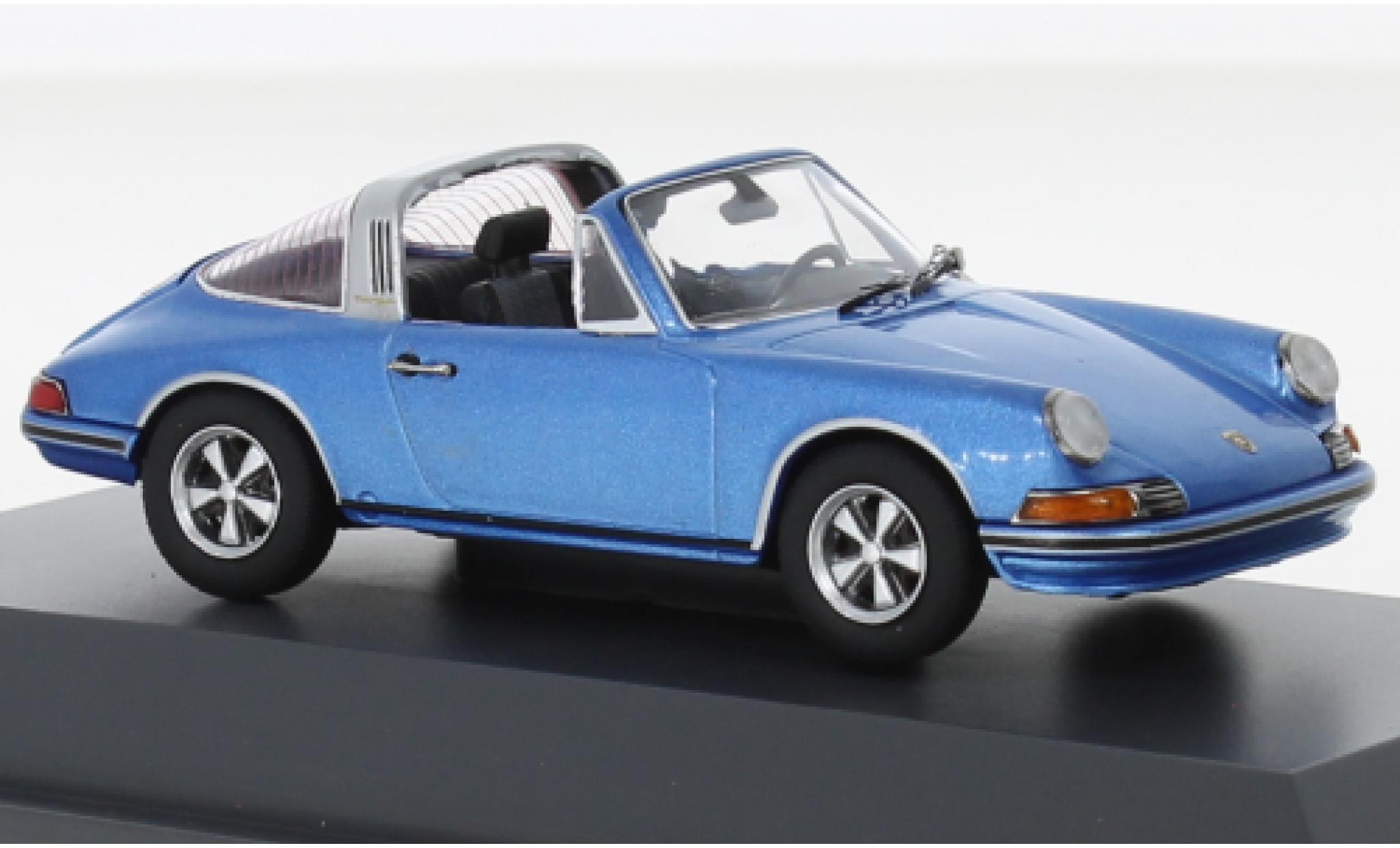 Porsche 911 1/43 Schuco S Targa metallic blauw 1971 modelauto