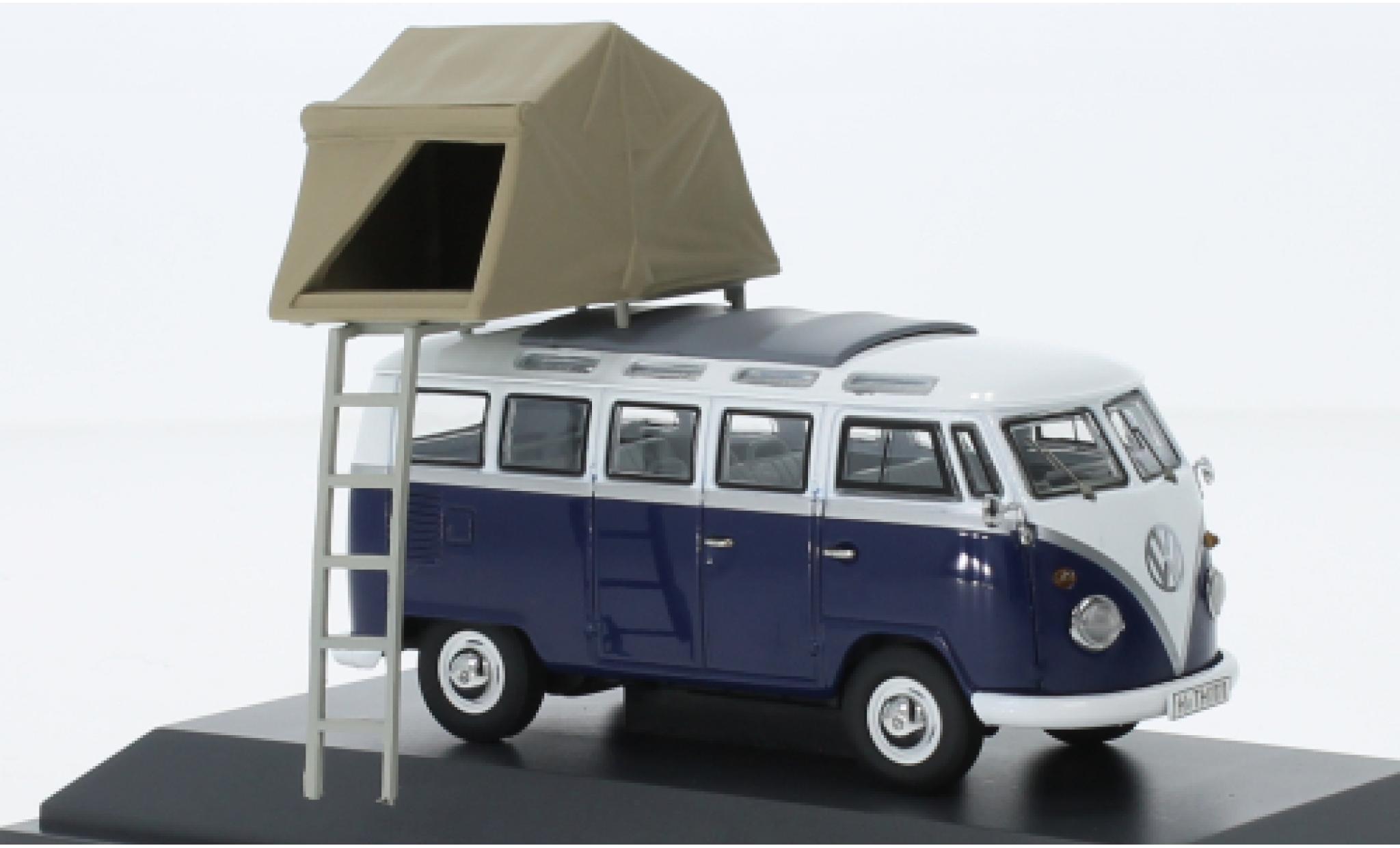 Volkswagen T1 1/43 Schuco b bus blauw/wit 1952 modelauto