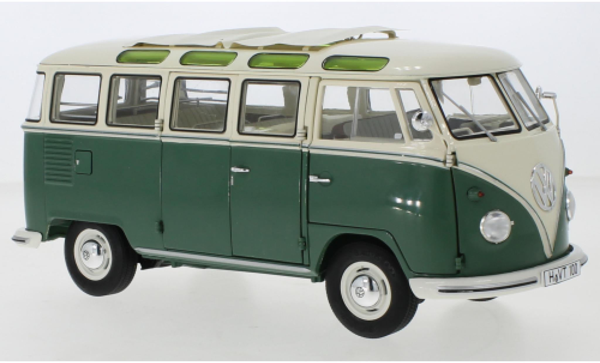 Volkswagen T1 1/18 Schuco b Samba groen/wit modelauto