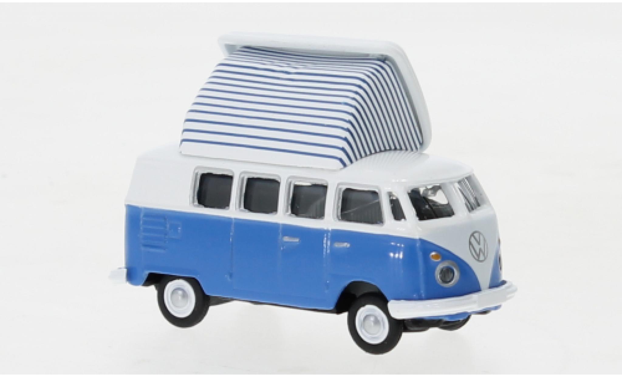 Volkswagen T1 1/87 Schuco c Camper blauw/wit modelauto