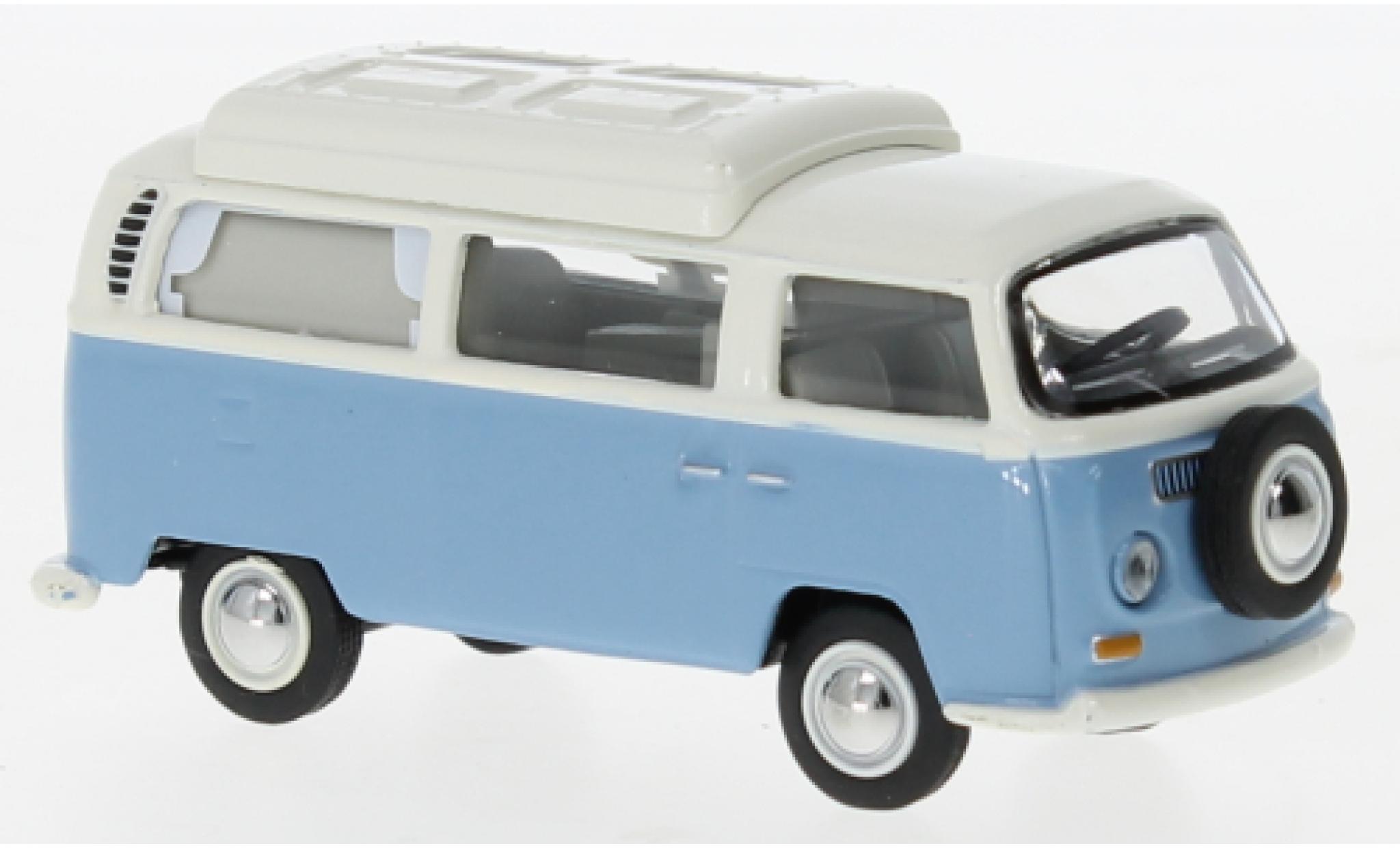 Volkswagen T2 1/64 Schuco Camper blauw clair/wit modelauto