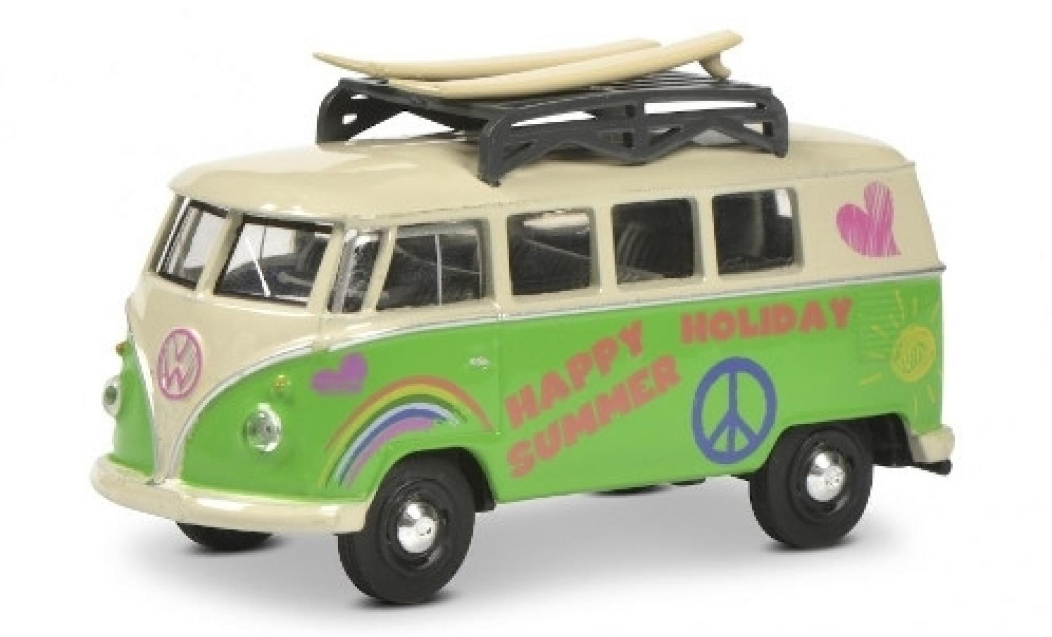 Volkswagen T1 1/64 Schuco Bus groen/beige Surfer avec Rack de toit et charge modelauto
