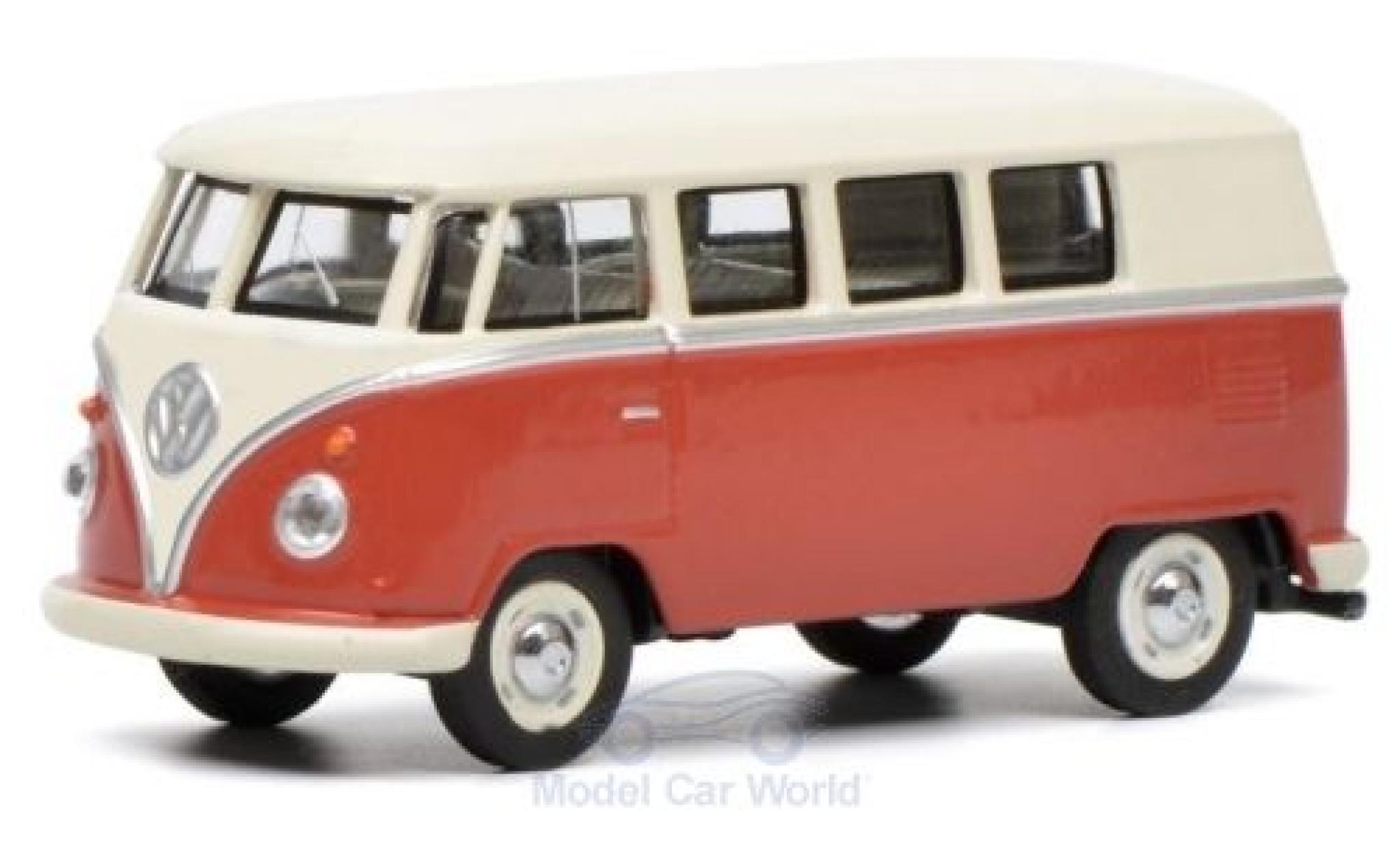 Volkswagen T1 1/64 Schuco Bus rood/beige modelauto