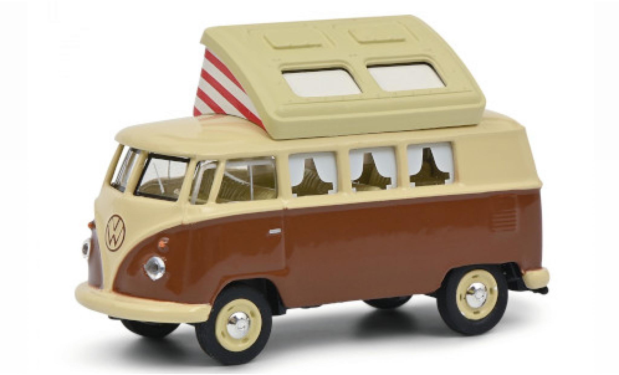 Volkswagen T1 1/64 Schuco Camper beige/bruin modelauto