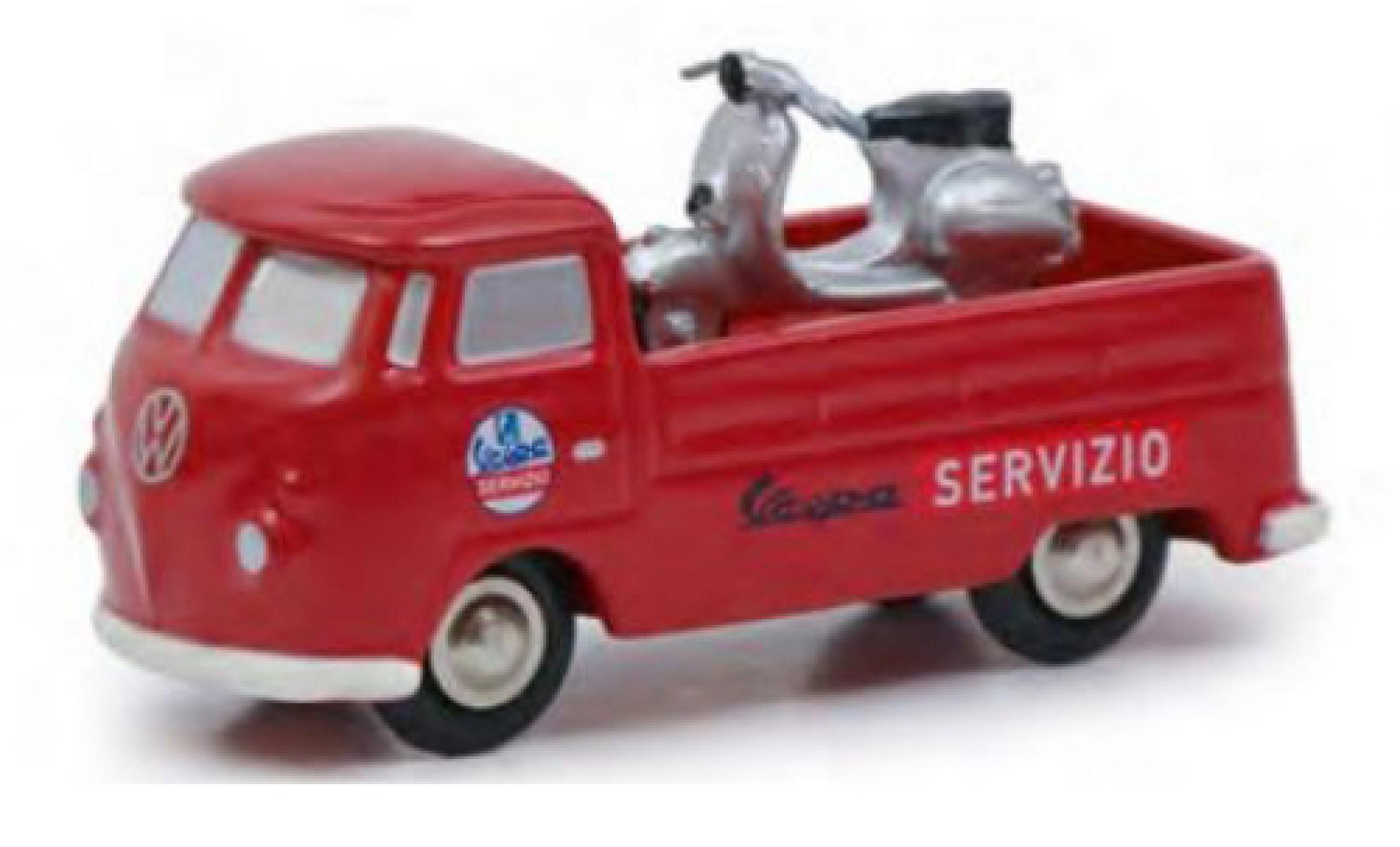 Volkswagen T1 1/90 Schuco Pritsche Servizio Vespa avec Vespa modelauto