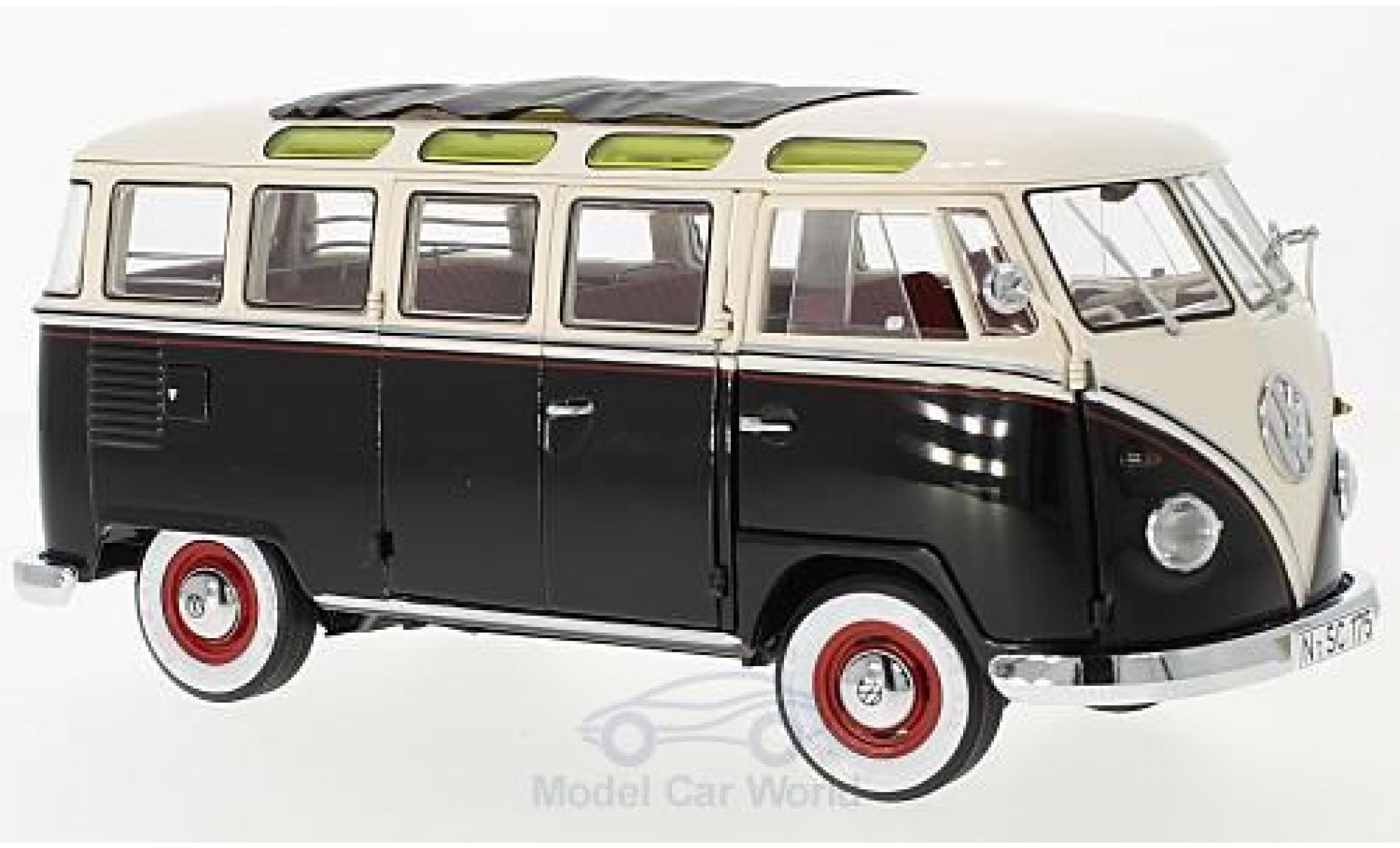 Volkswagen T1 B 1/18 Schuco Samba zwart/wit 1959 modelauto