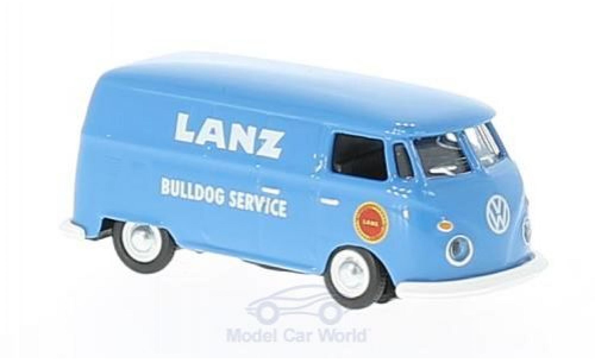 Volkswagen T1 B 1/87 Schuco c blauw Lanz Bulldog Service Bestelwagen modelauto