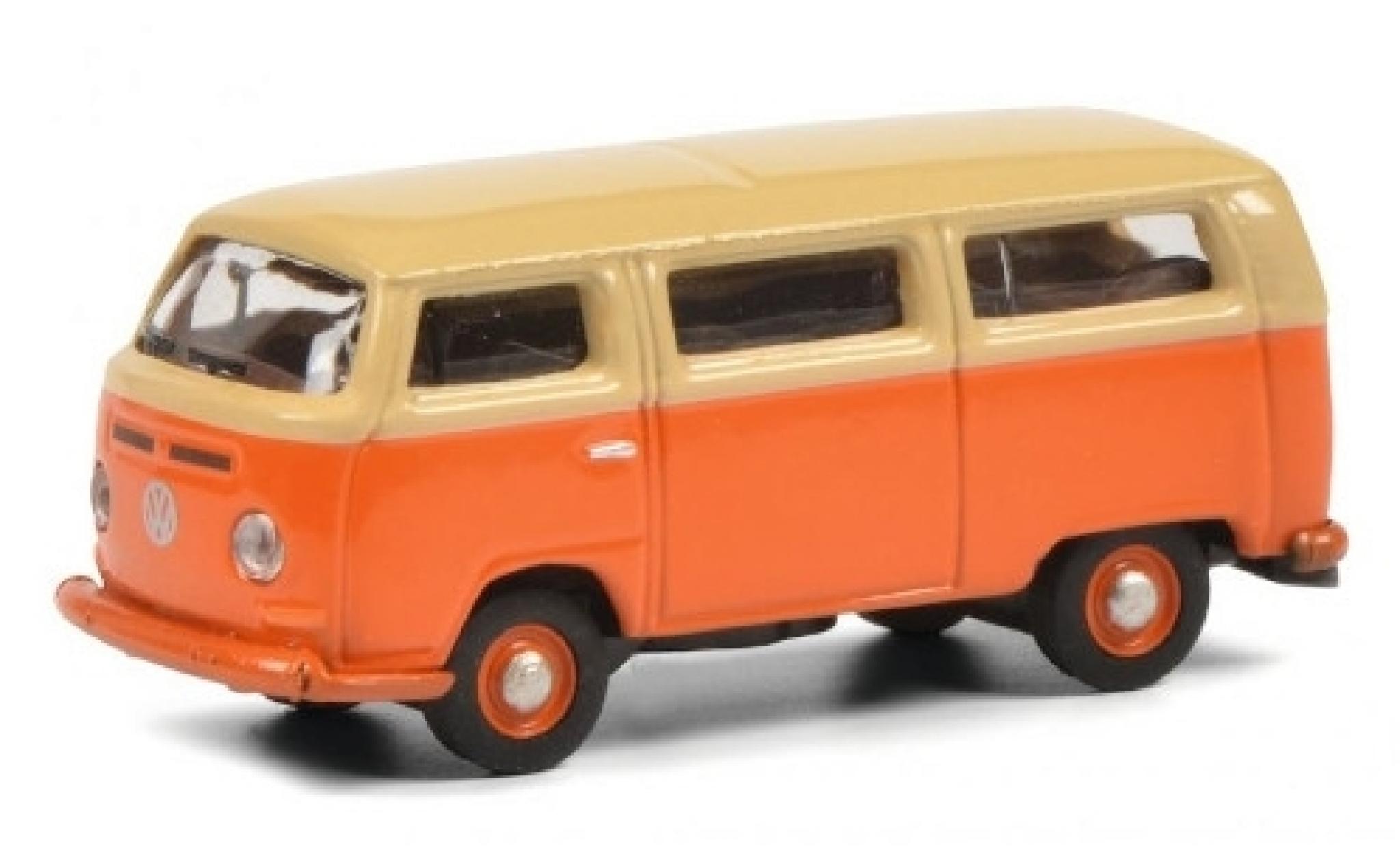 Volkswagen T2 1/87 Schuco a Bus oranje/beige modelauto