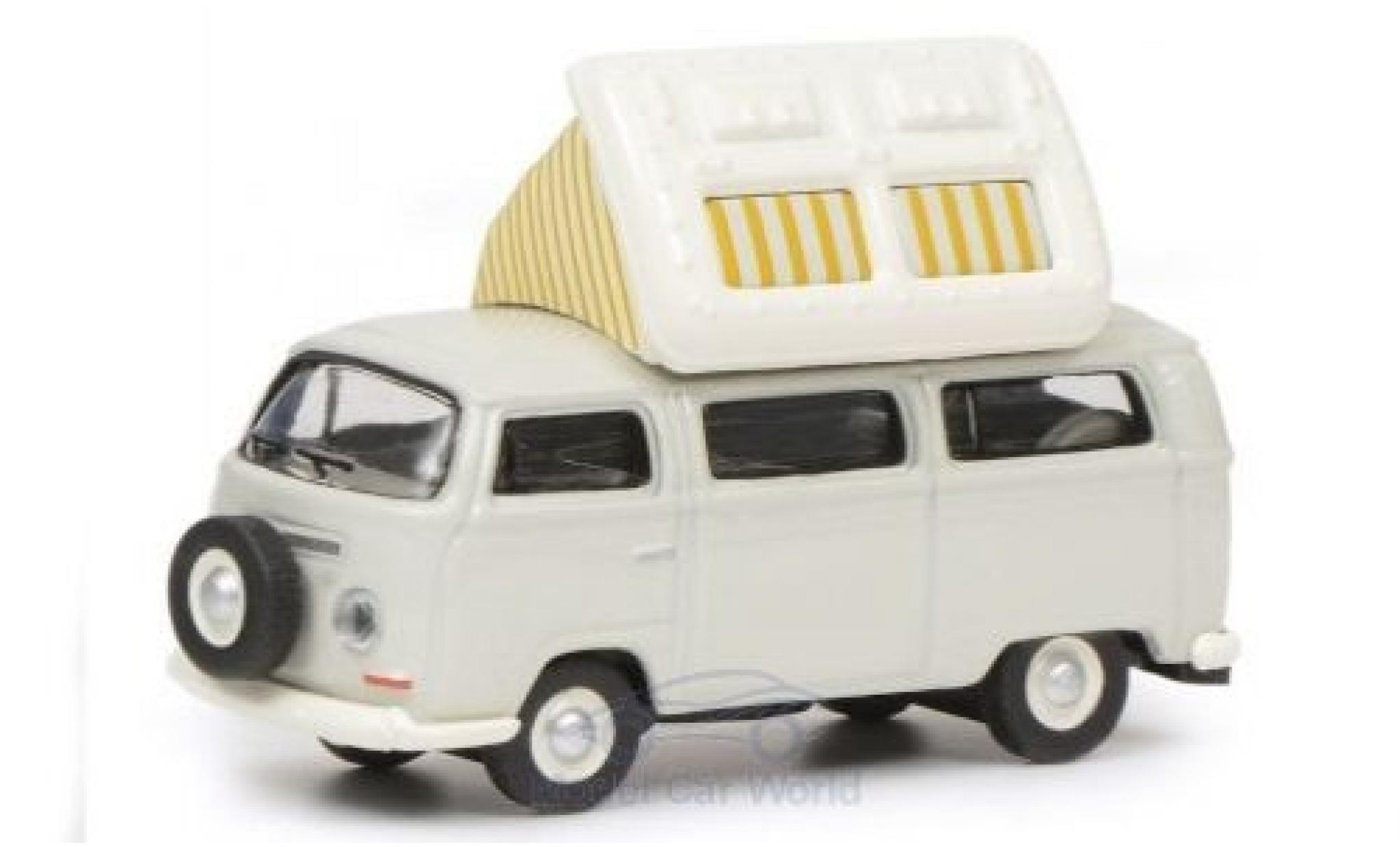 Volkswagen T2 1/87 Schuco a Campingbus grijs/wit mit ge&ouml;ffnetem Dach modelauto