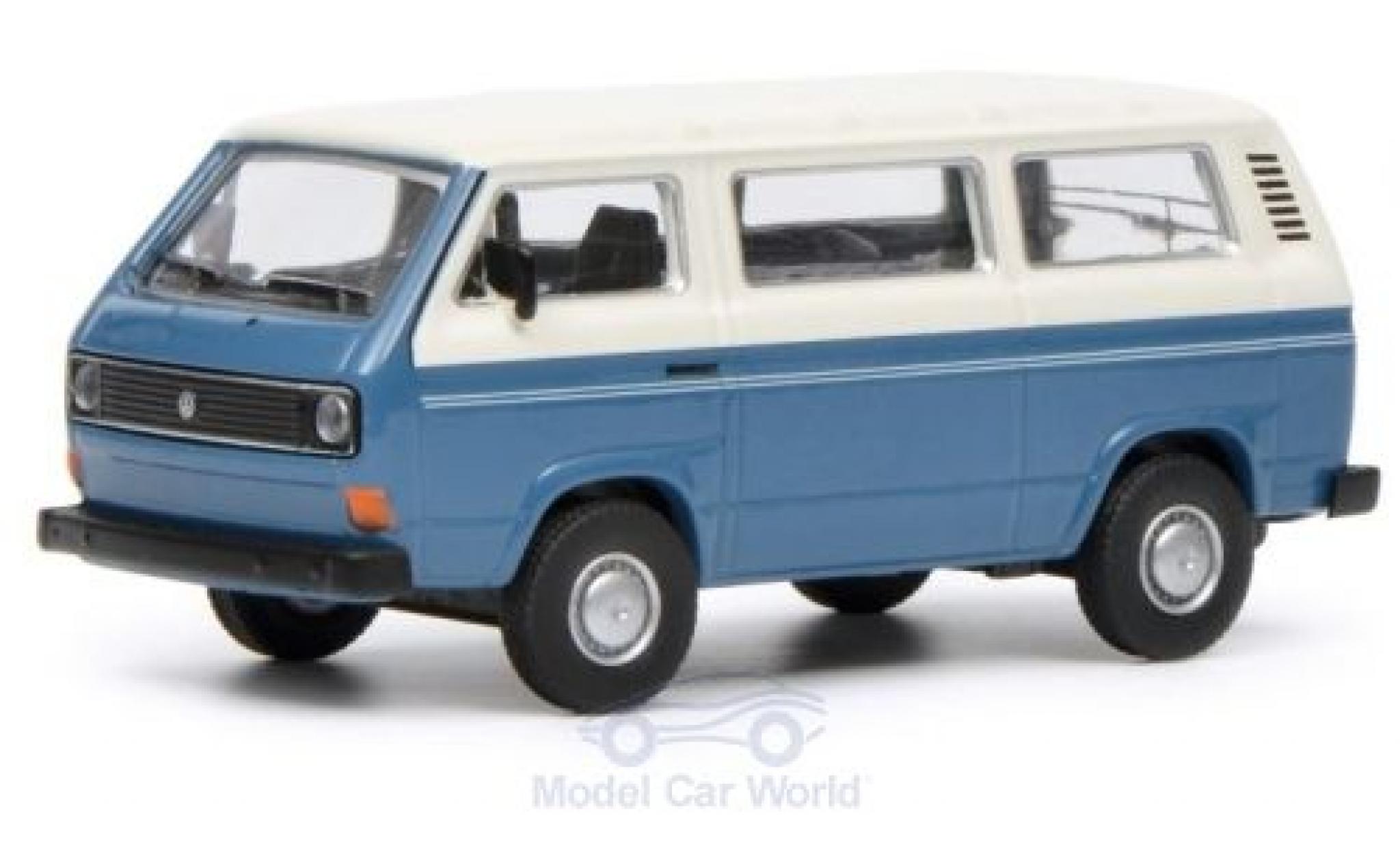 Volkswagen T3 1/64 Schuco Bus blauw/wit modelauto