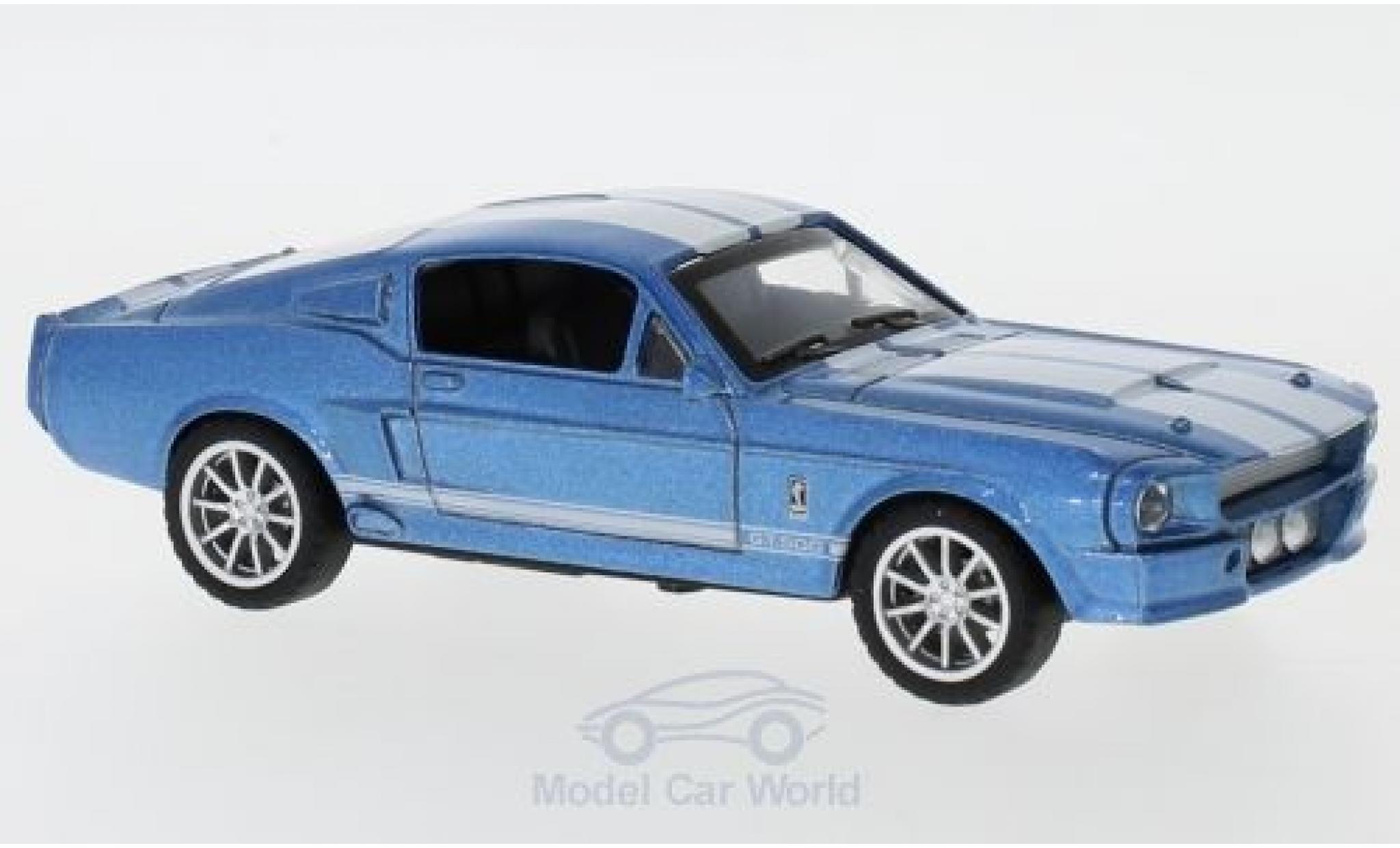 Shelby Mustang 1/43 Shelby Collectibles GT500 metallic blauw/wit 1967 modelauto
