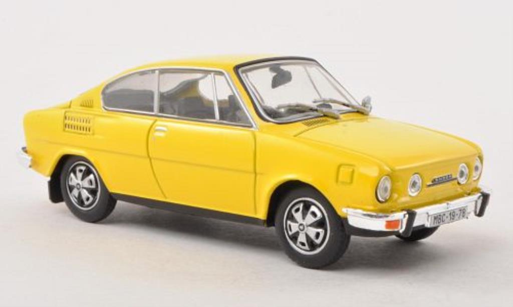 Skoda 110 1/43 Abrex R geel modelauto