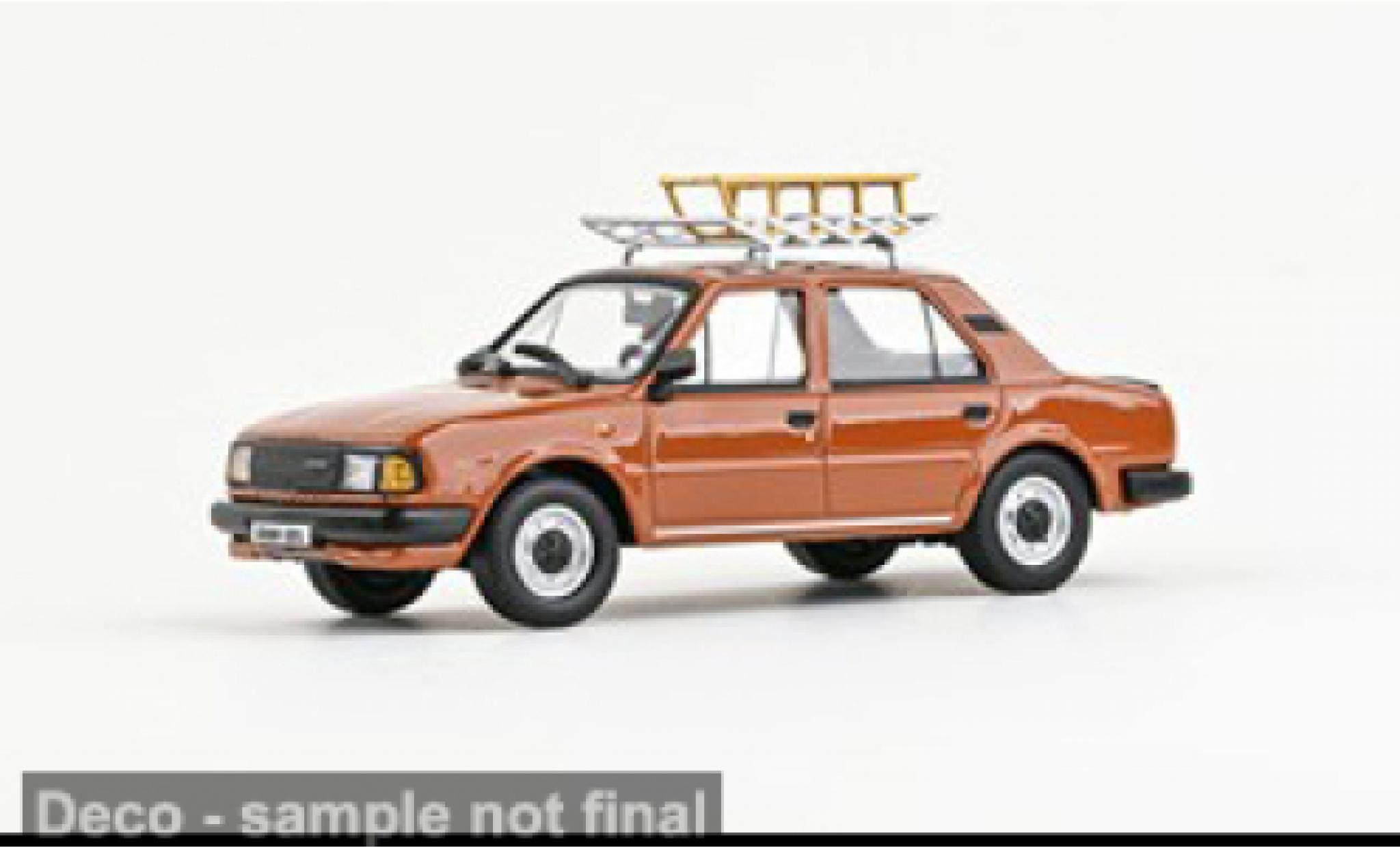 Skoda 120 1/43 Abrex L bruin 1984 1:43 modelauto