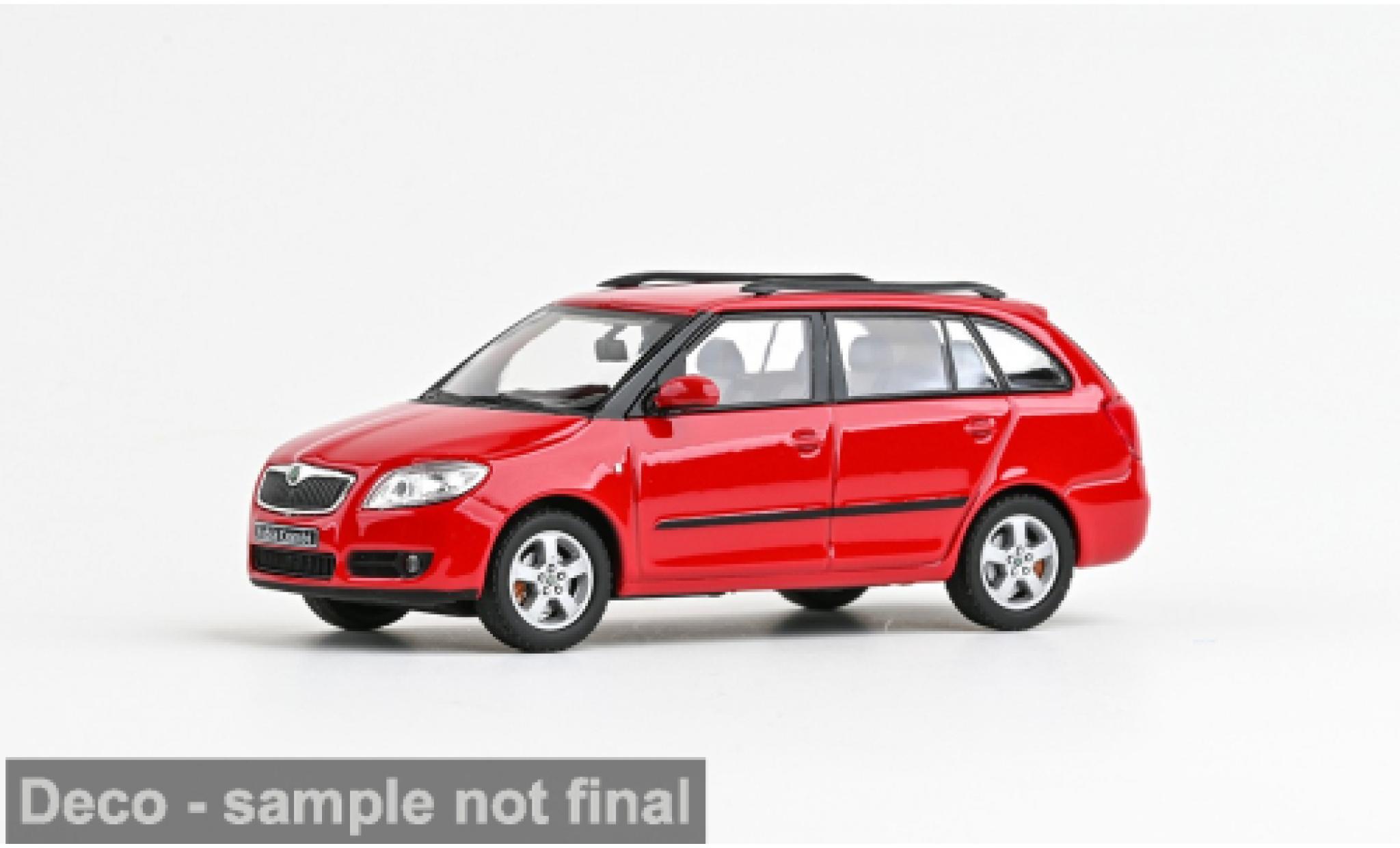 Skoda Fabia 1/43 Abrex II Combi rood 2007 1:43 modelauto