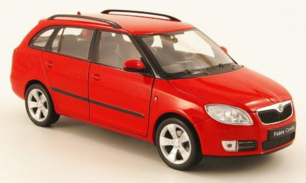 Skoda Fabia II 1/24 Welly II Combi rood modelauto