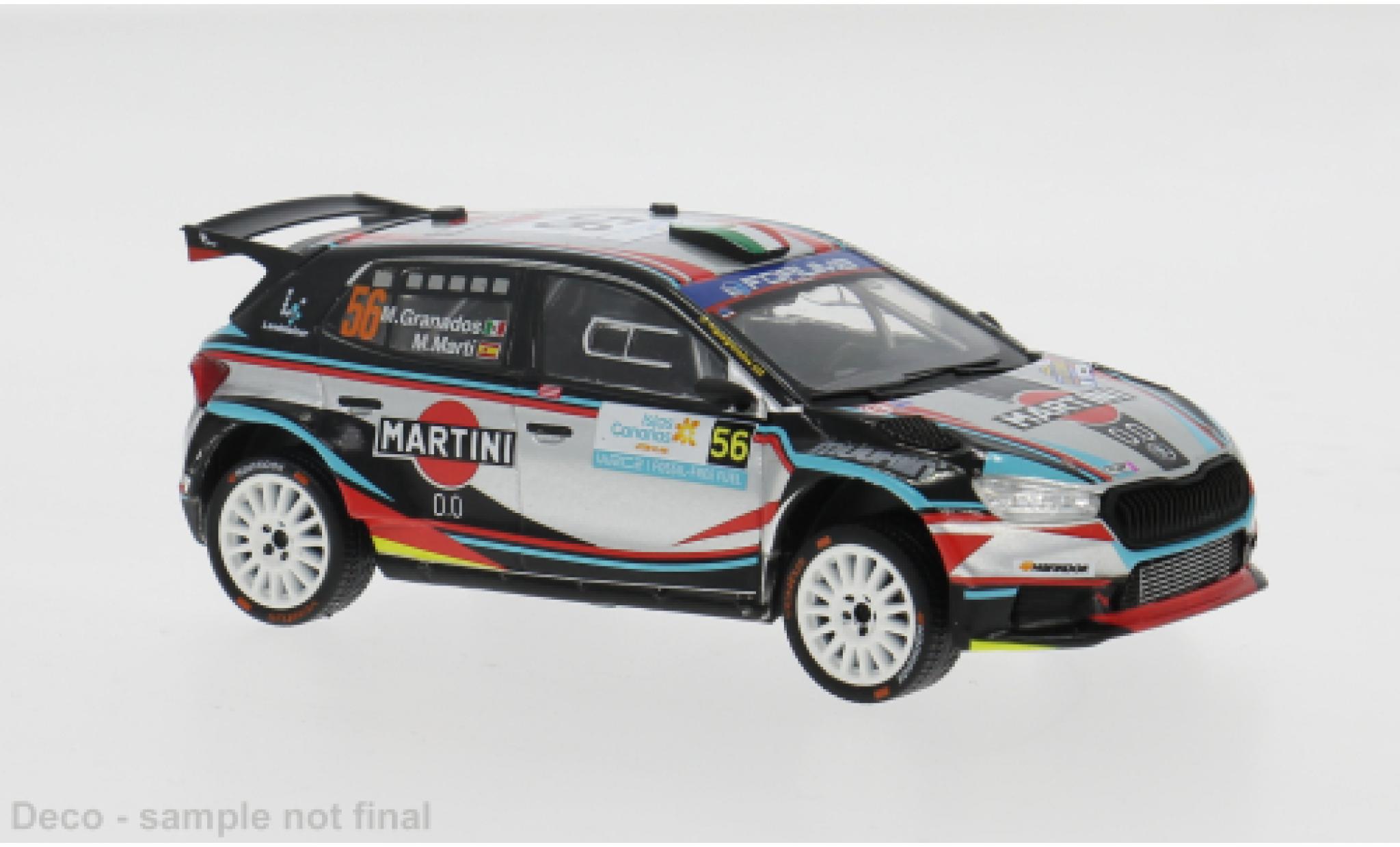 Skoda Fabia 1/43 IXO RS Rally2 Rally Islas Canaris 2025 #56 M.Granados/M.Marti 1:43 modelauto