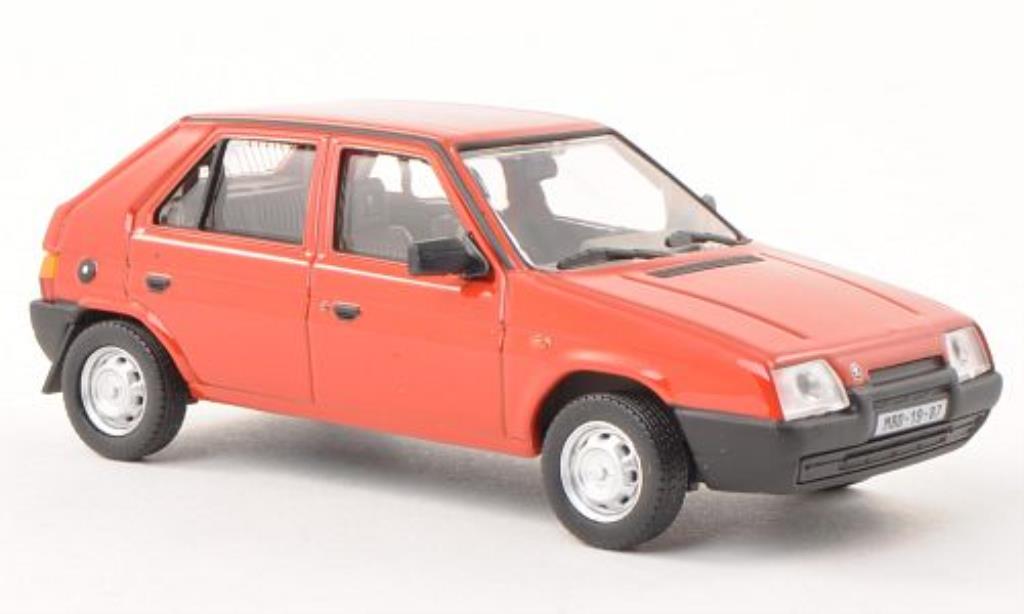 Skoda Favorit 1/43 Abrex 136 L rood 1987 modelauto