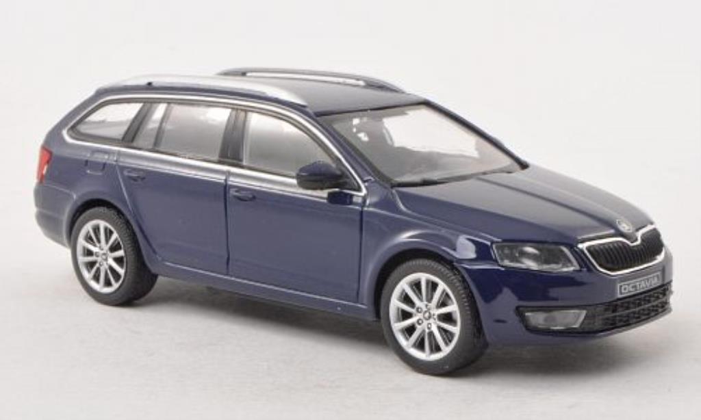 Skoda Octavia 1/43 Abrex III Combi blauw 2013 modelauto
