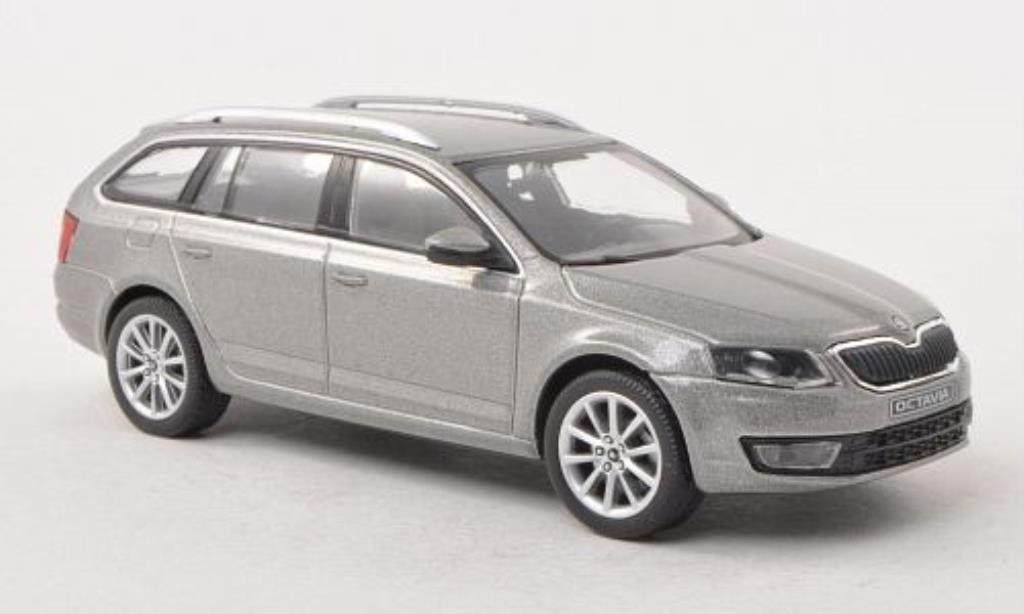 Skoda Octavia 1/43 Abrex III Combi grijs 2013 modelauto