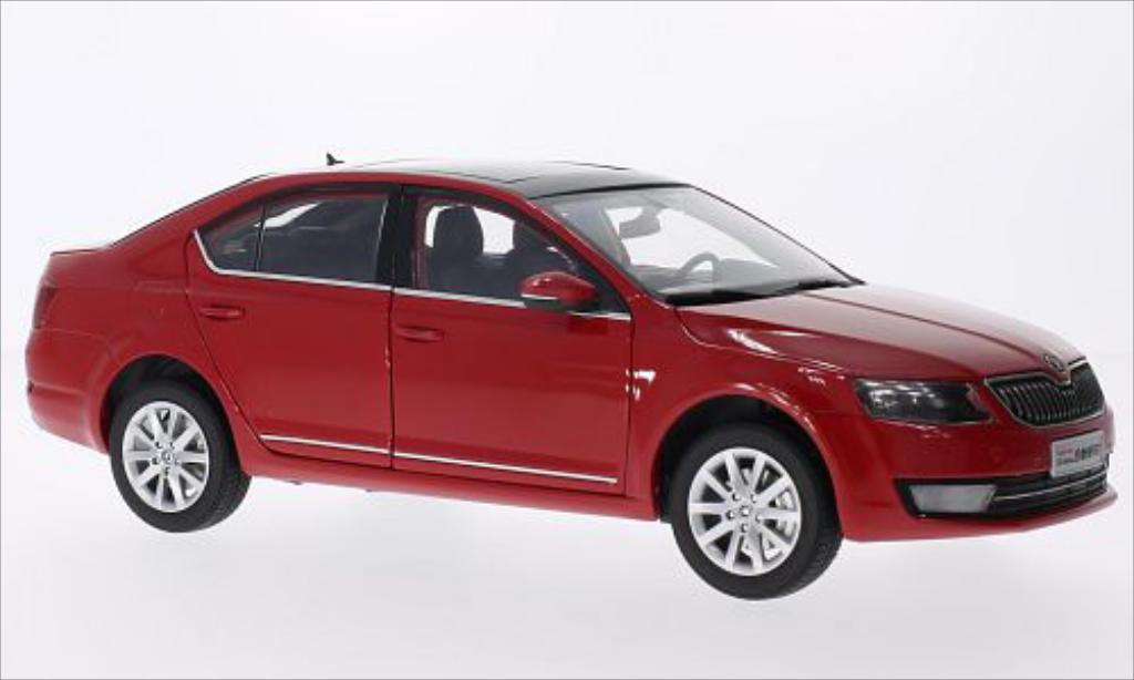 Skoda Octavia 1/18 Paudi rood 2014 modelauto