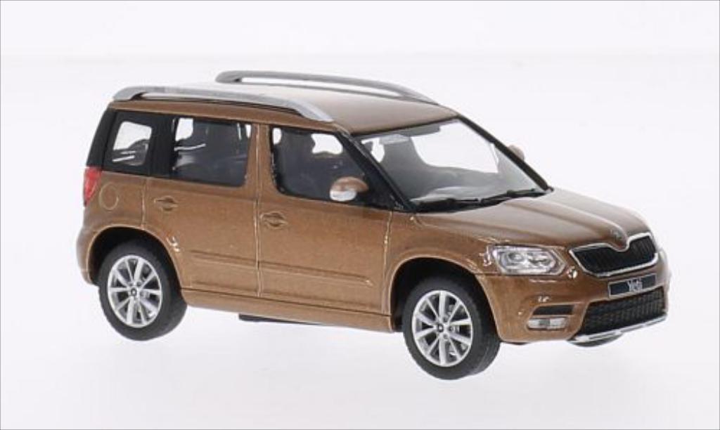 Skoda Yeti 1/43 Abrex metallic bruin 2013 modelauto