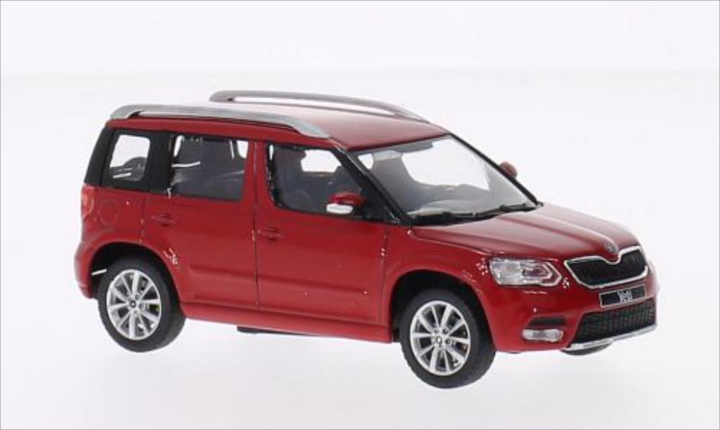 Skoda Yeti 1/43 Abrex rood 2013 modelauto